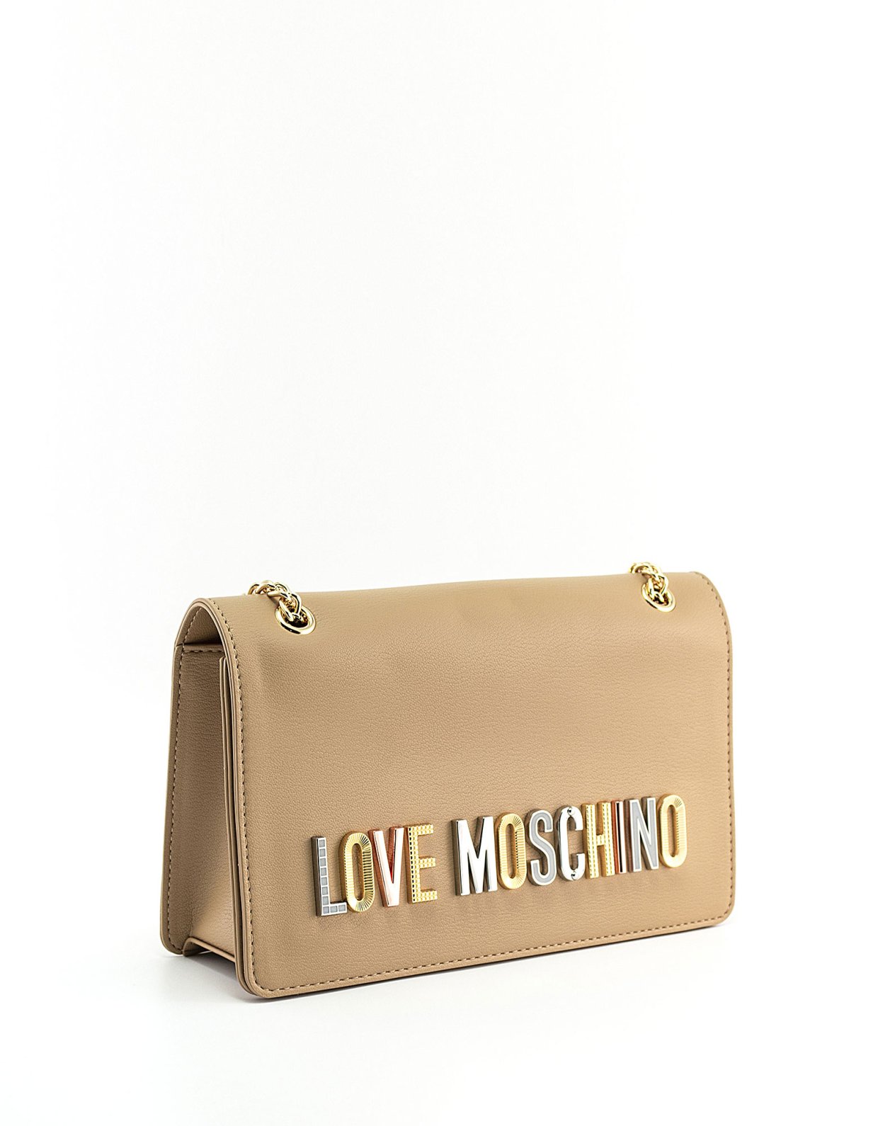 Love Moschino Colorful logo shoulder bag camel