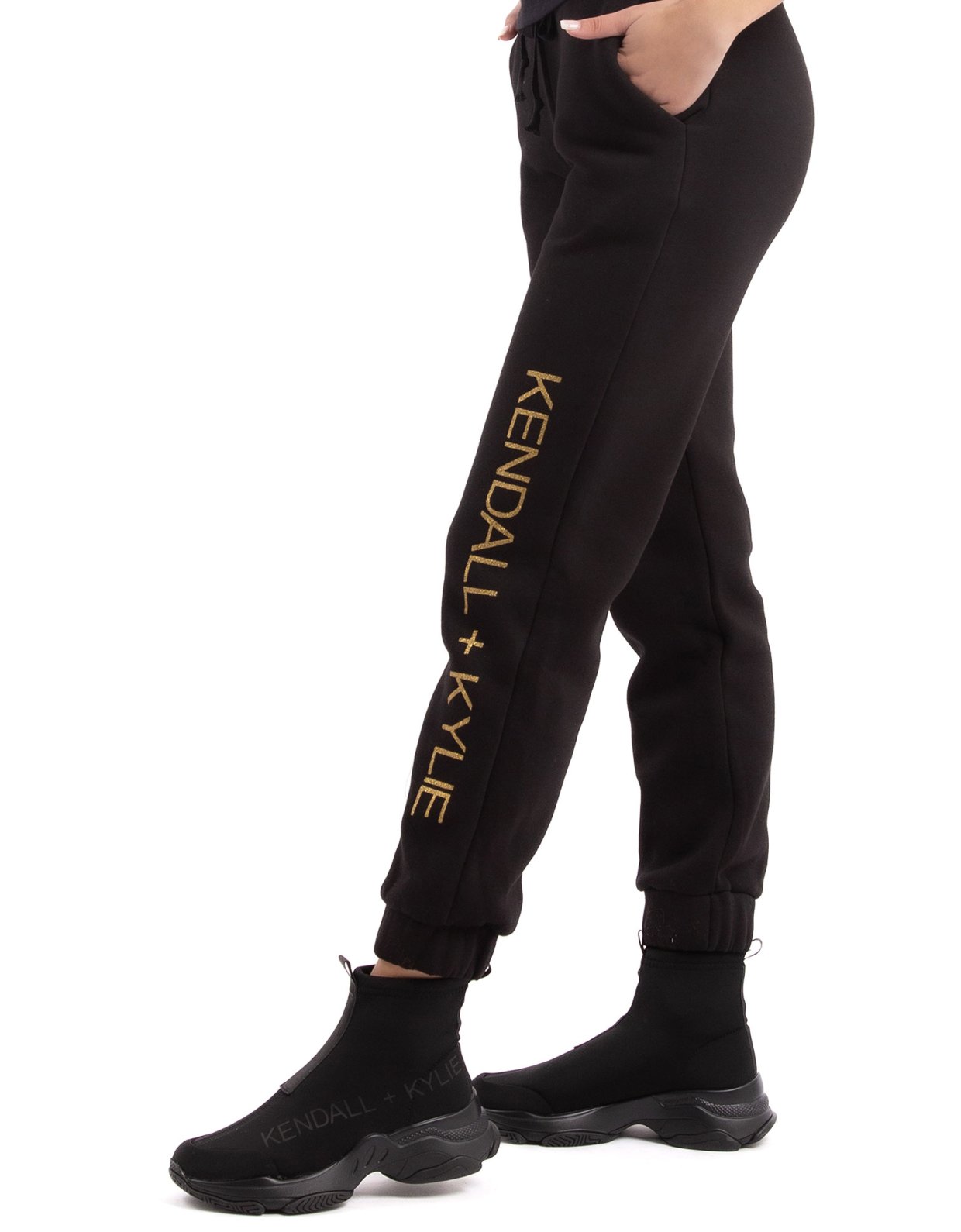 Kendall + Kylie Vertical logo sweatpants black