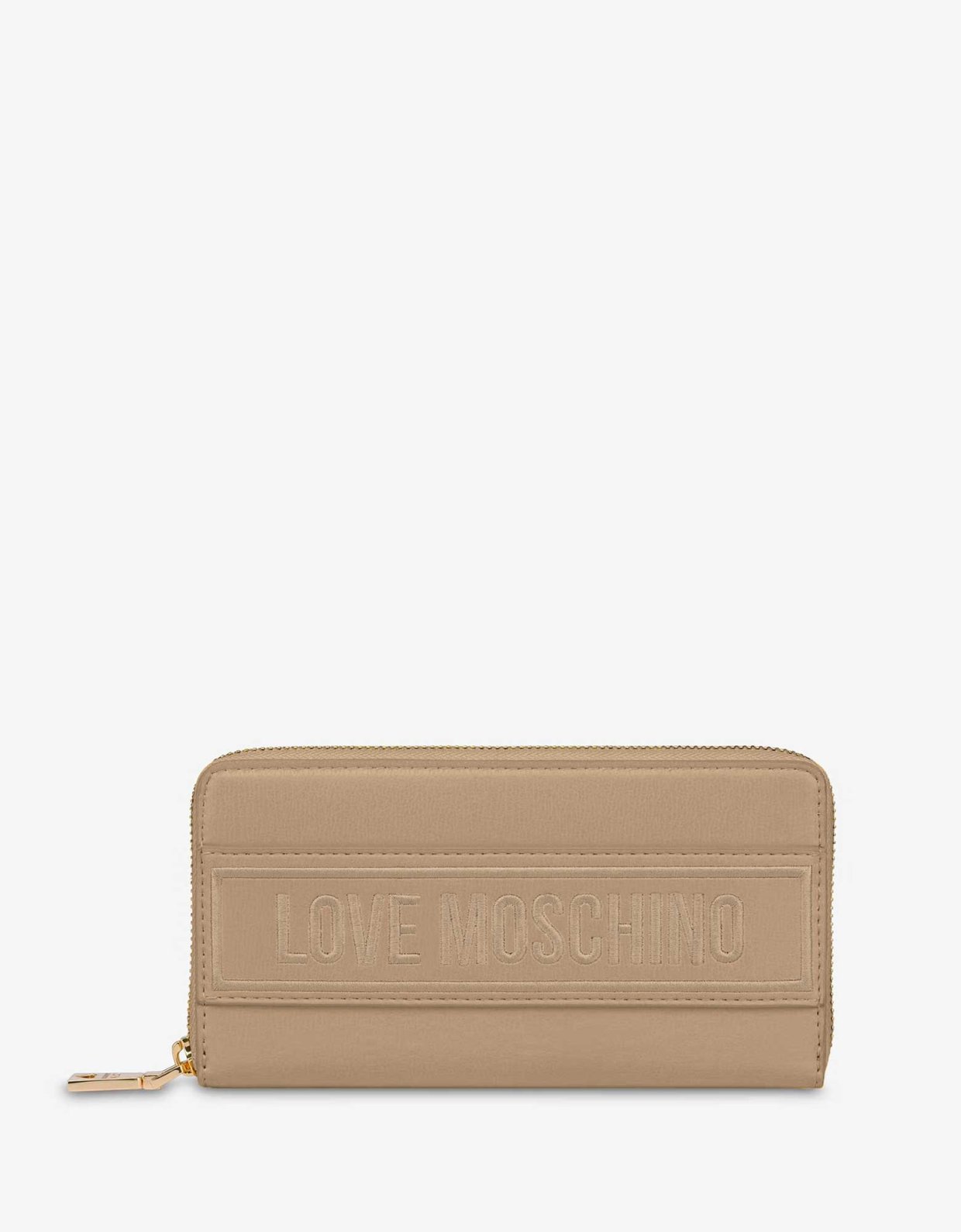 Love Moschino Billboard zip around wallet biscotto