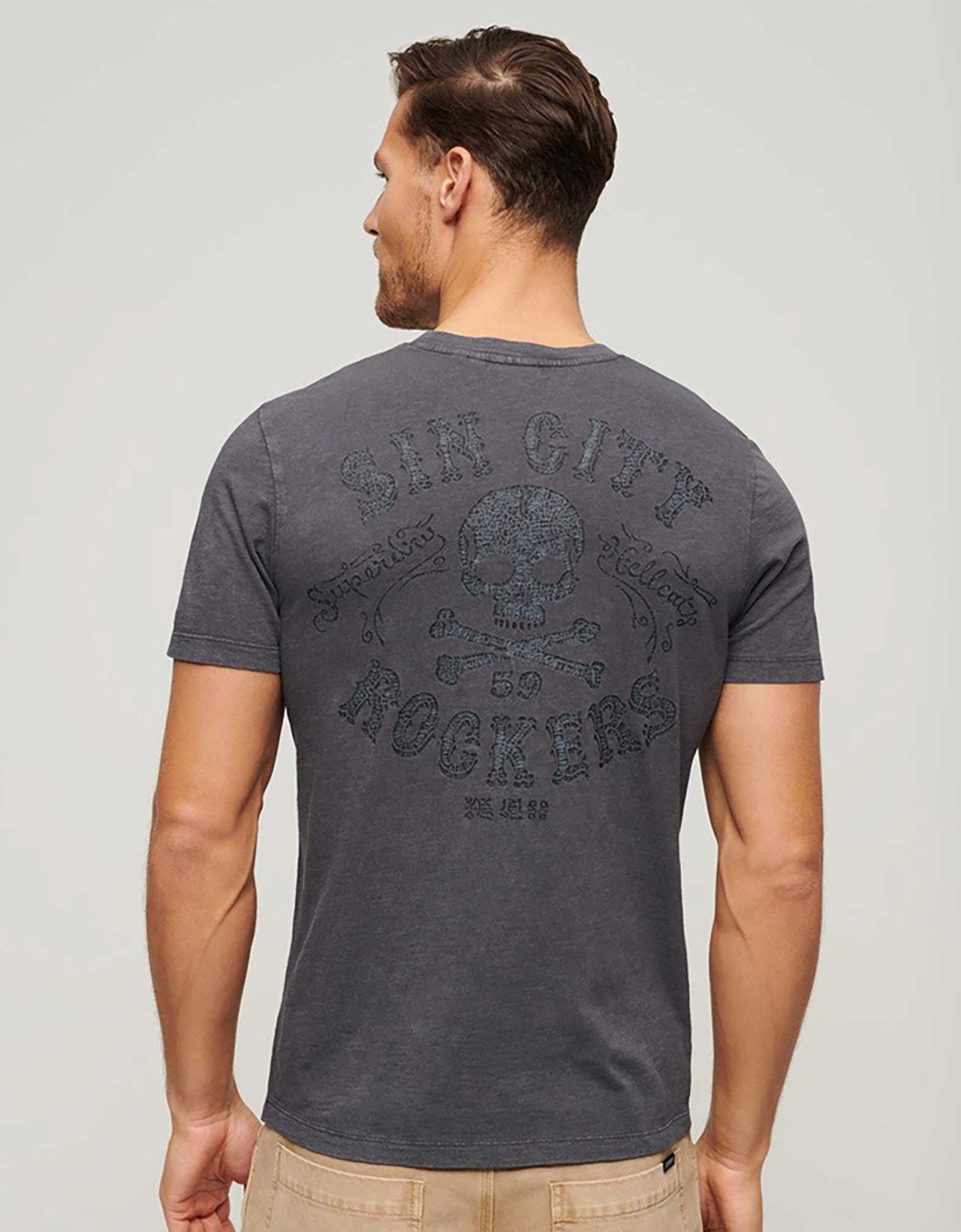 Superdry Retro rocker graphic t-shirt charcoal grey