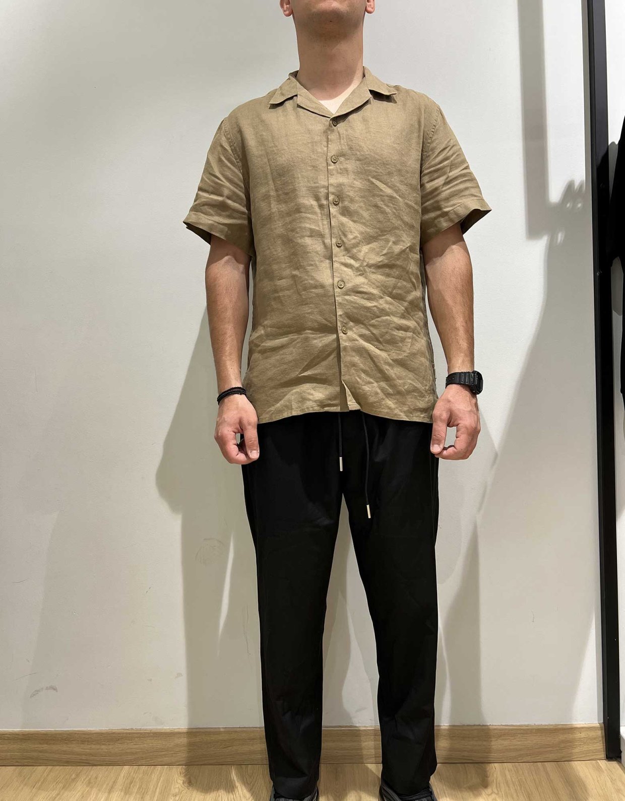 Gianni Lupo Linen short sleeve shirt camel