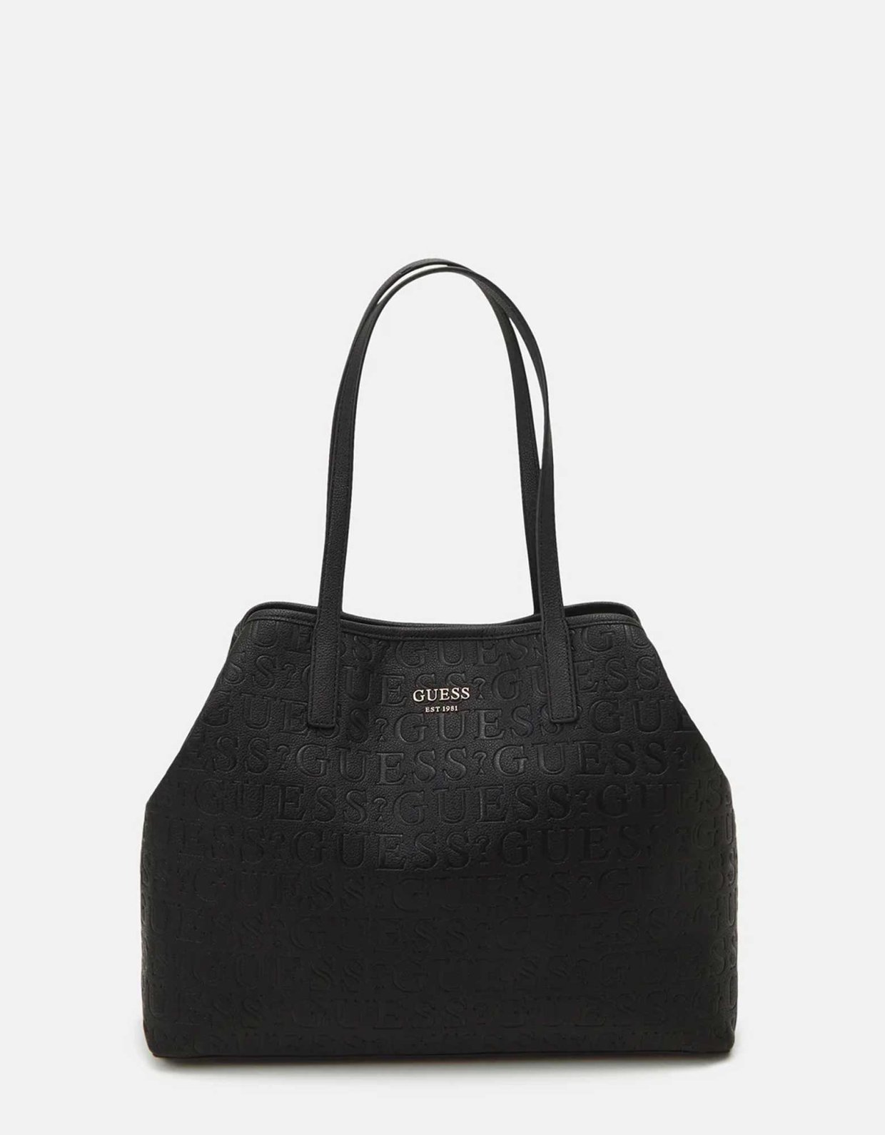 Guess Vikky II large tote bag relief logo black