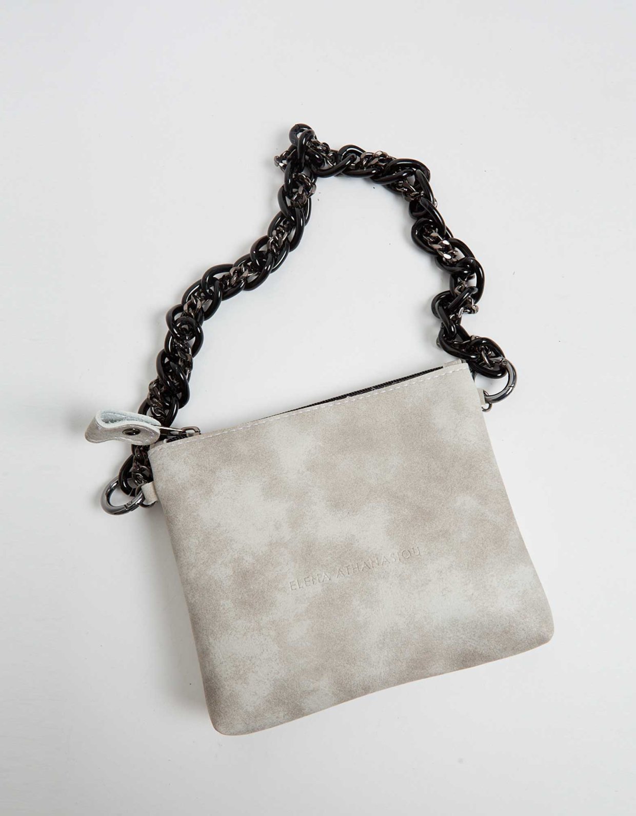 Elena Athanasiou Retro chain pouch bag  grey