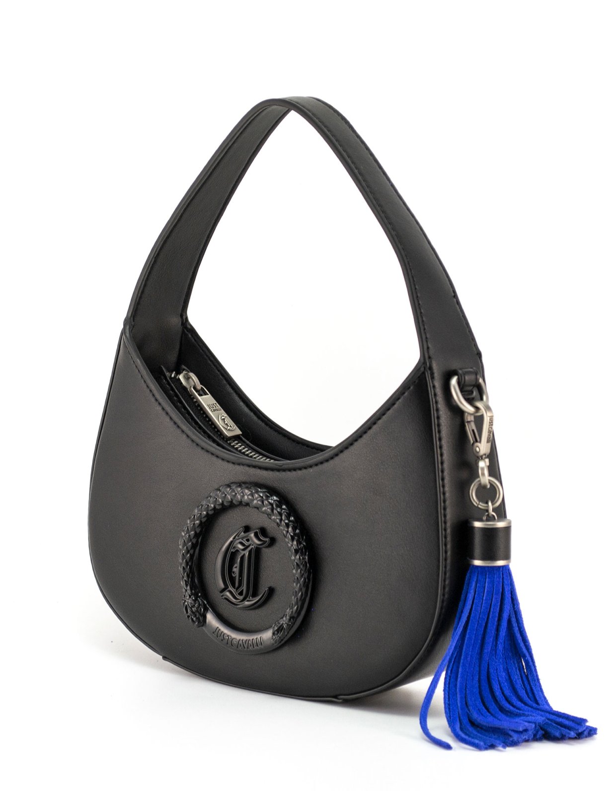 Just Cavalli Range new metal circle shoulder bag black