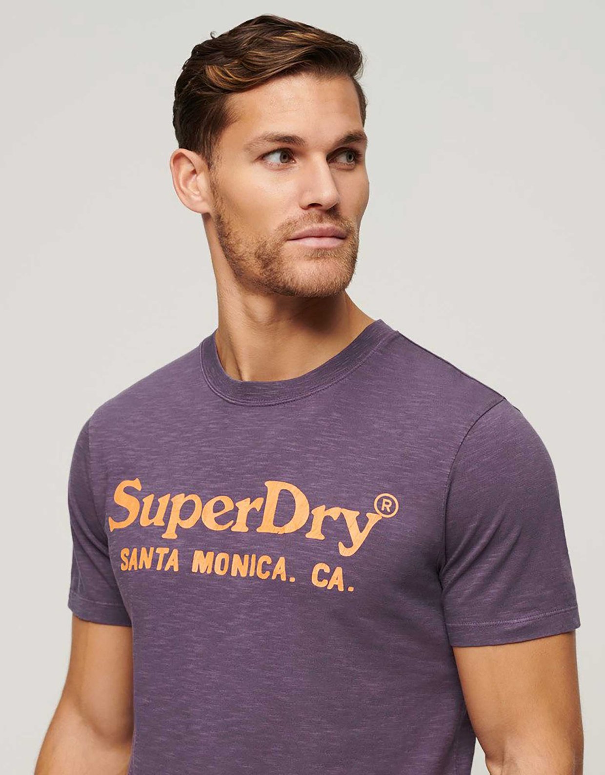 Superdry Venue classic logo t-shirt soot purple slub