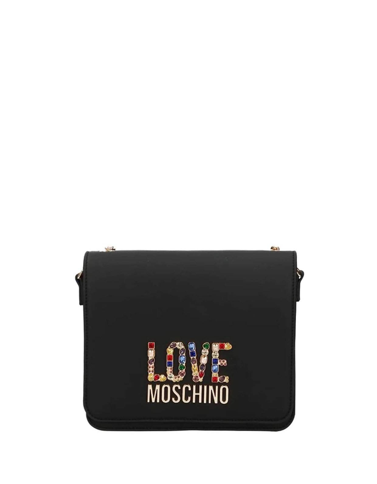 Love Moschino Rhinestone shoulder bag black