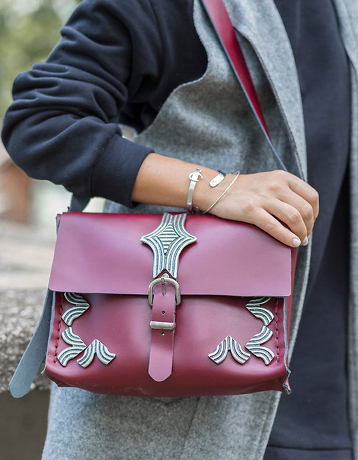 Individual Art Leather Your anchor burgundy bag