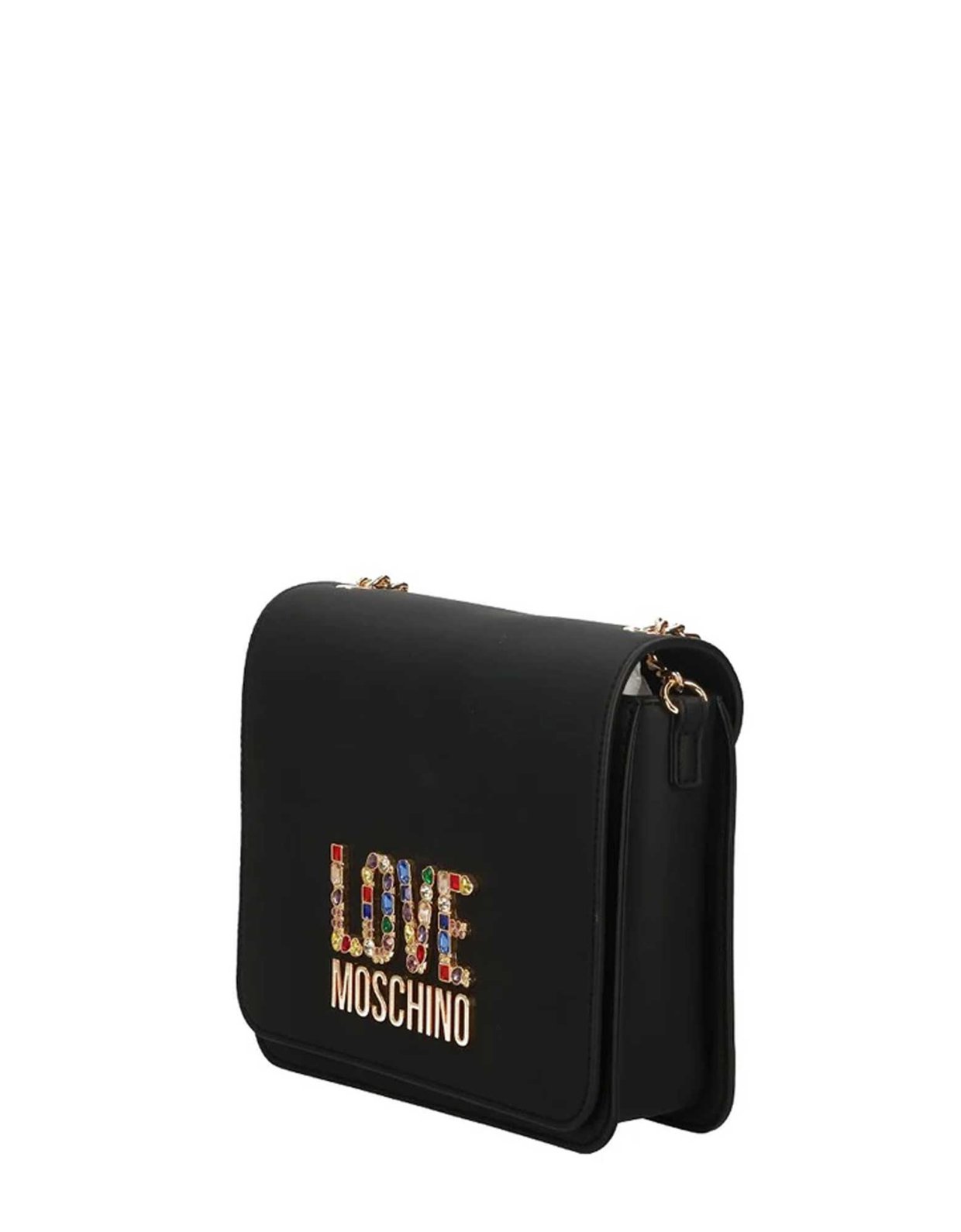 Love Moschino Rhinestone shoulder bag black