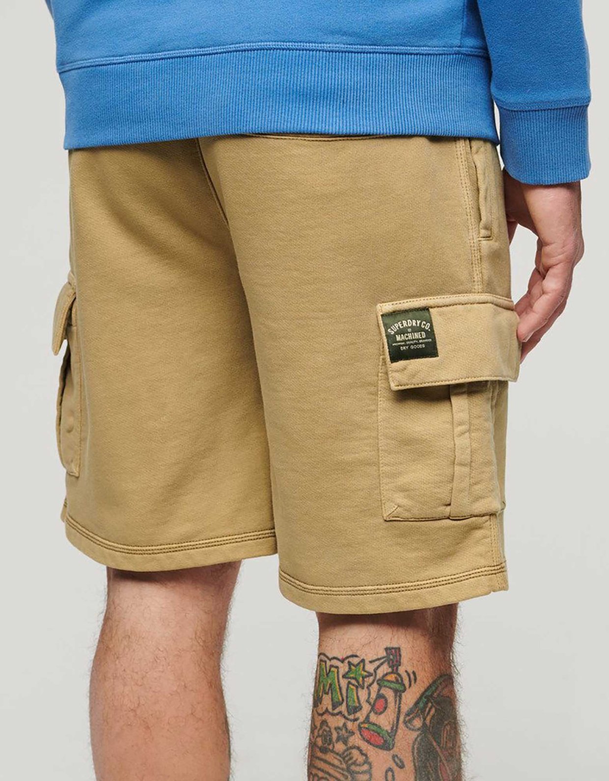 Superdry Contrast stitch cargo short washed capuccino