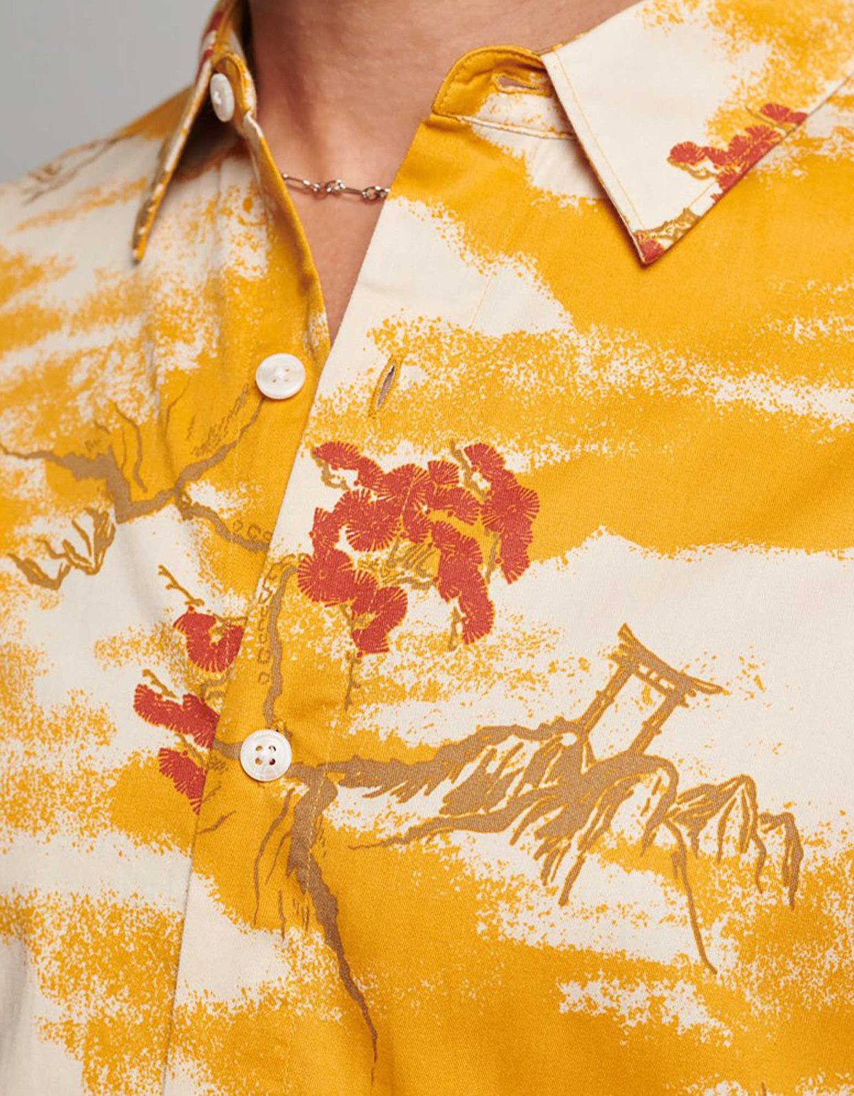 Superdry Vintage Hawaiian s/s shirt yellow clouds
