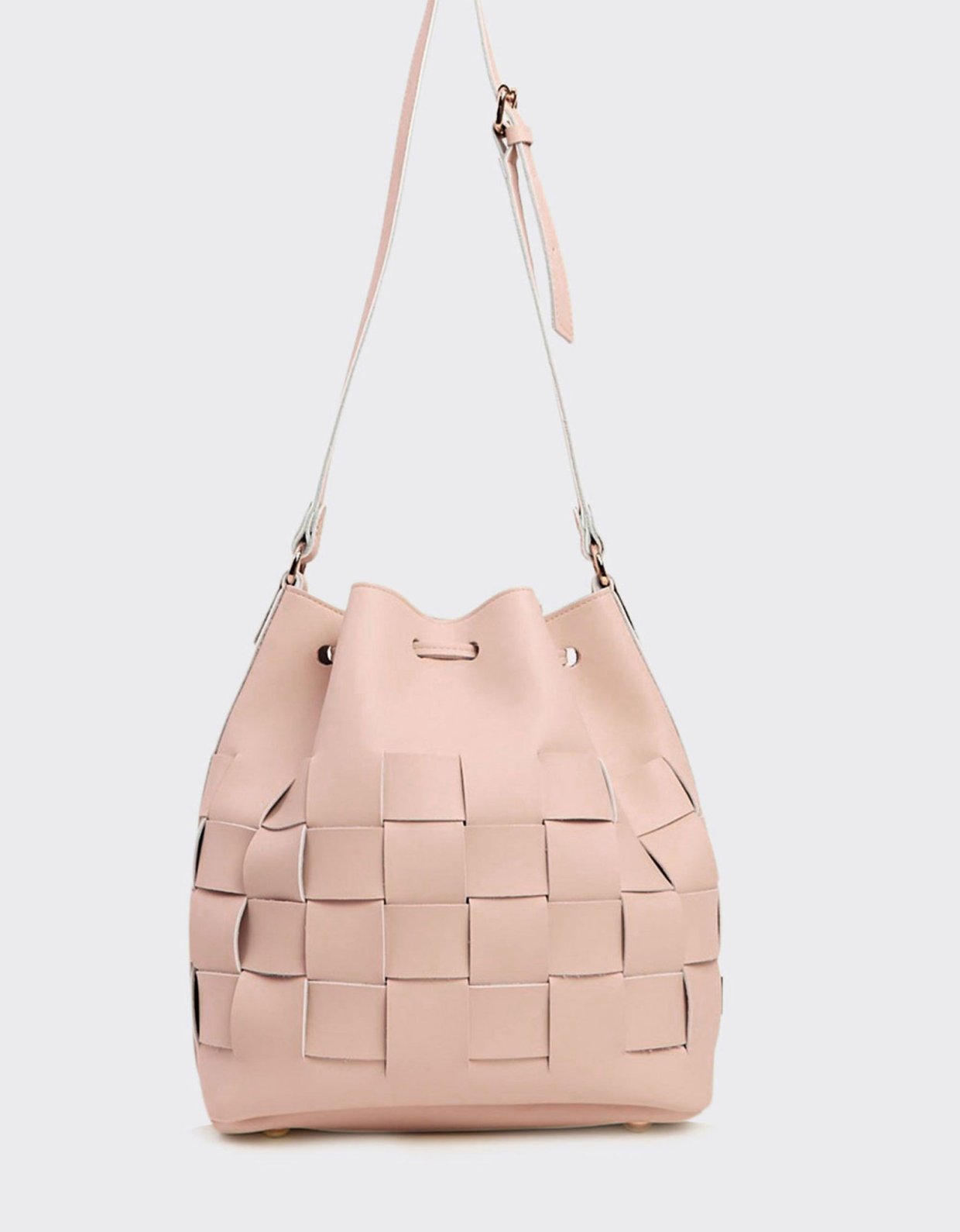 Elena Athanasiou Straw pouch bag baby pink