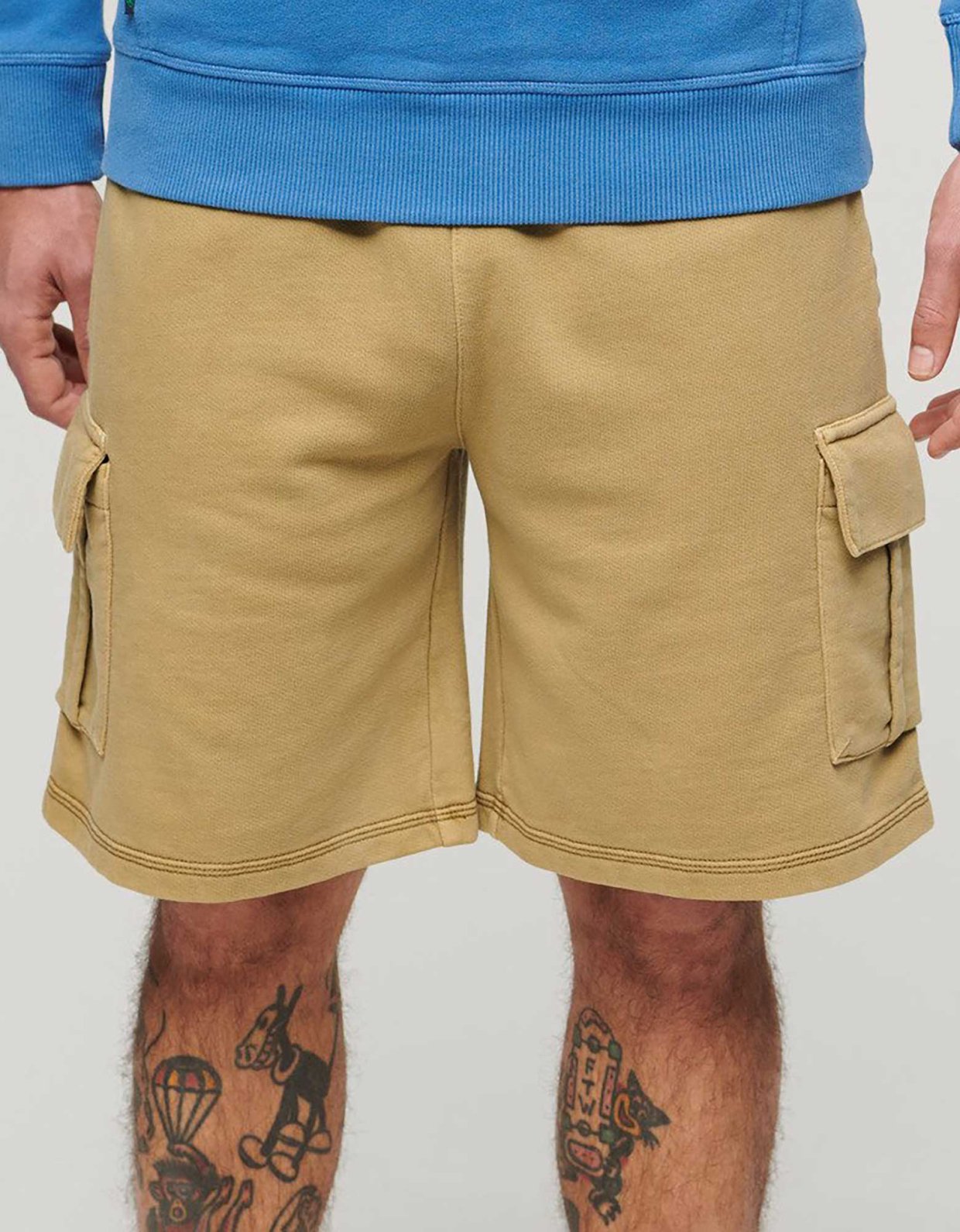 Superdry Contrast stitch cargo short washed capuccino