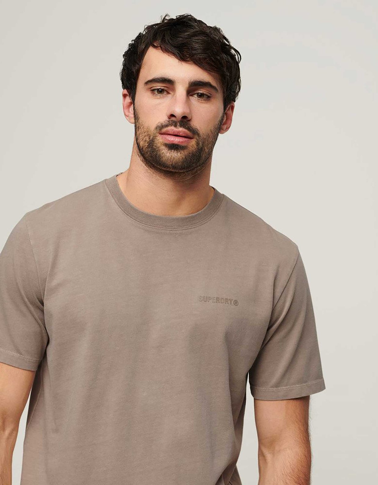 Superdry Overdyed logo loose tee deep beige