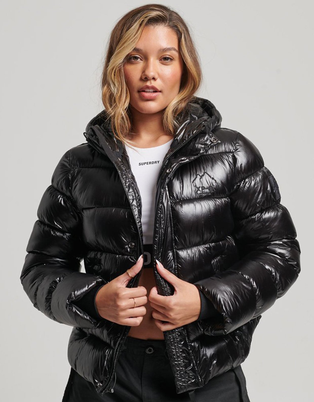 Superdry Code XPD sports puffer jacket black