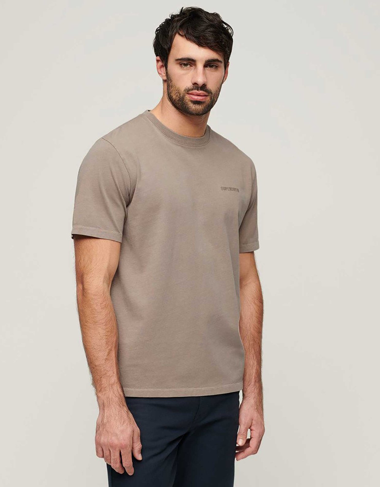 Superdry Overdyed logo loose tee deep beige