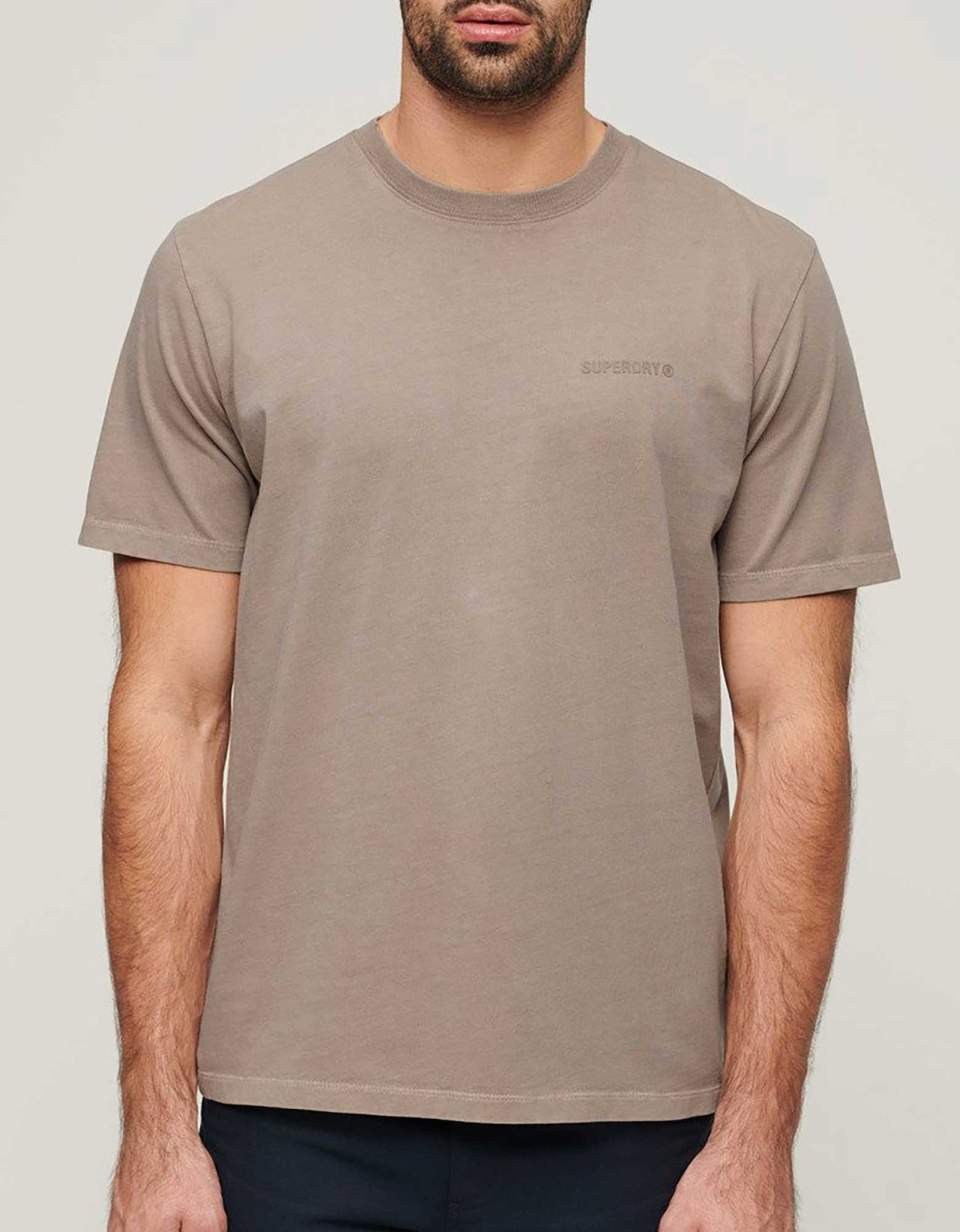 Superdry Overdyed logo loose tee deep beige