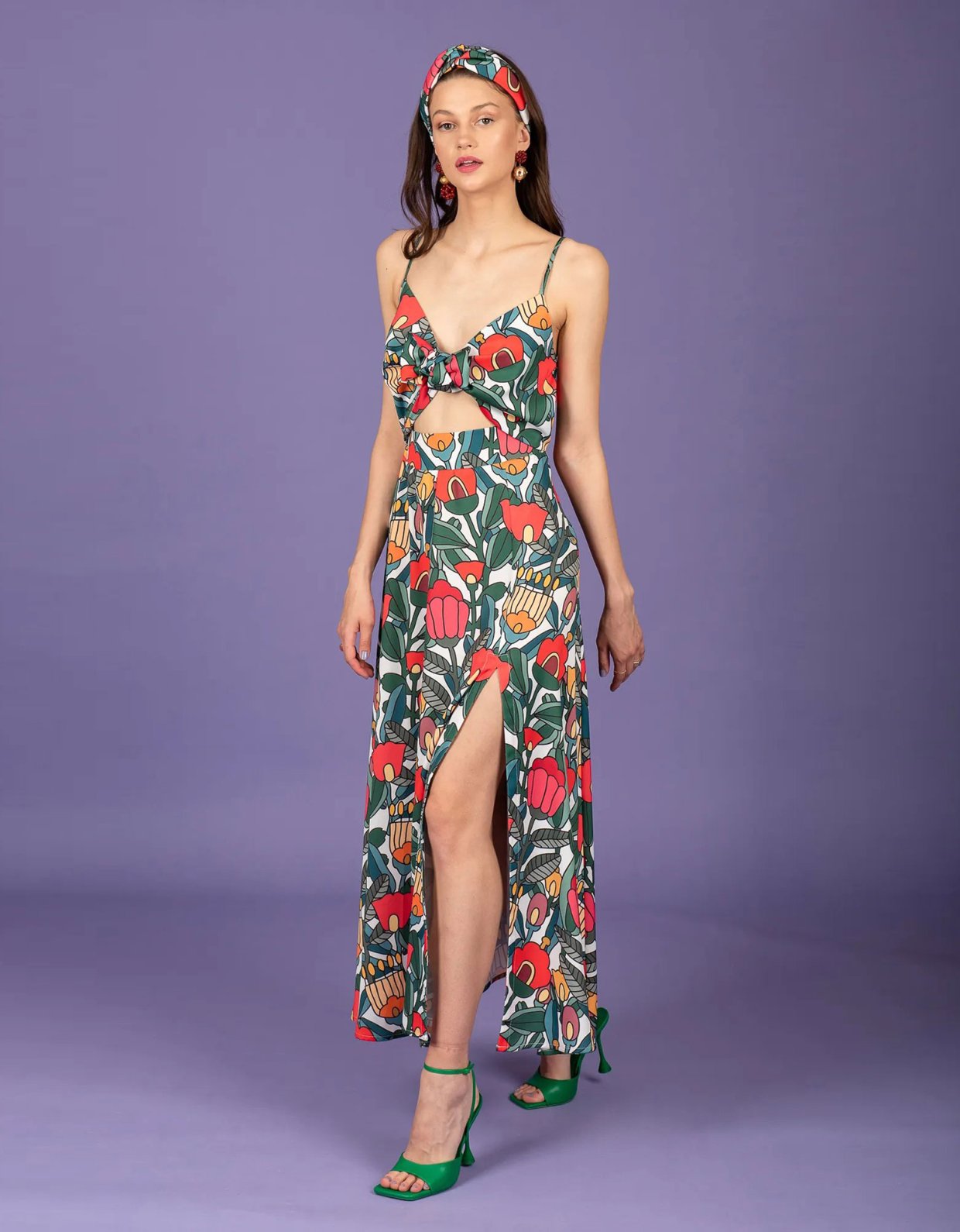 Chaton Carlton dress garden green