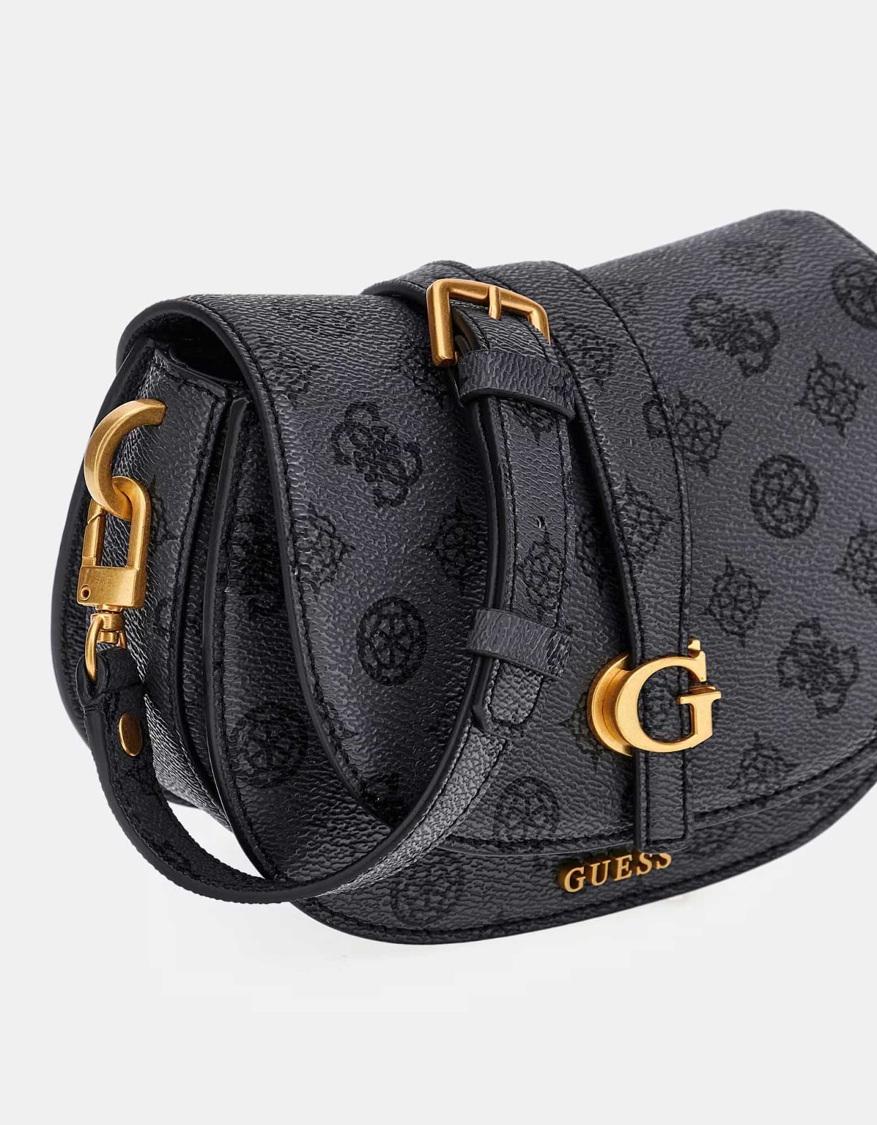 Guess Kuba mini bag charcoal logo