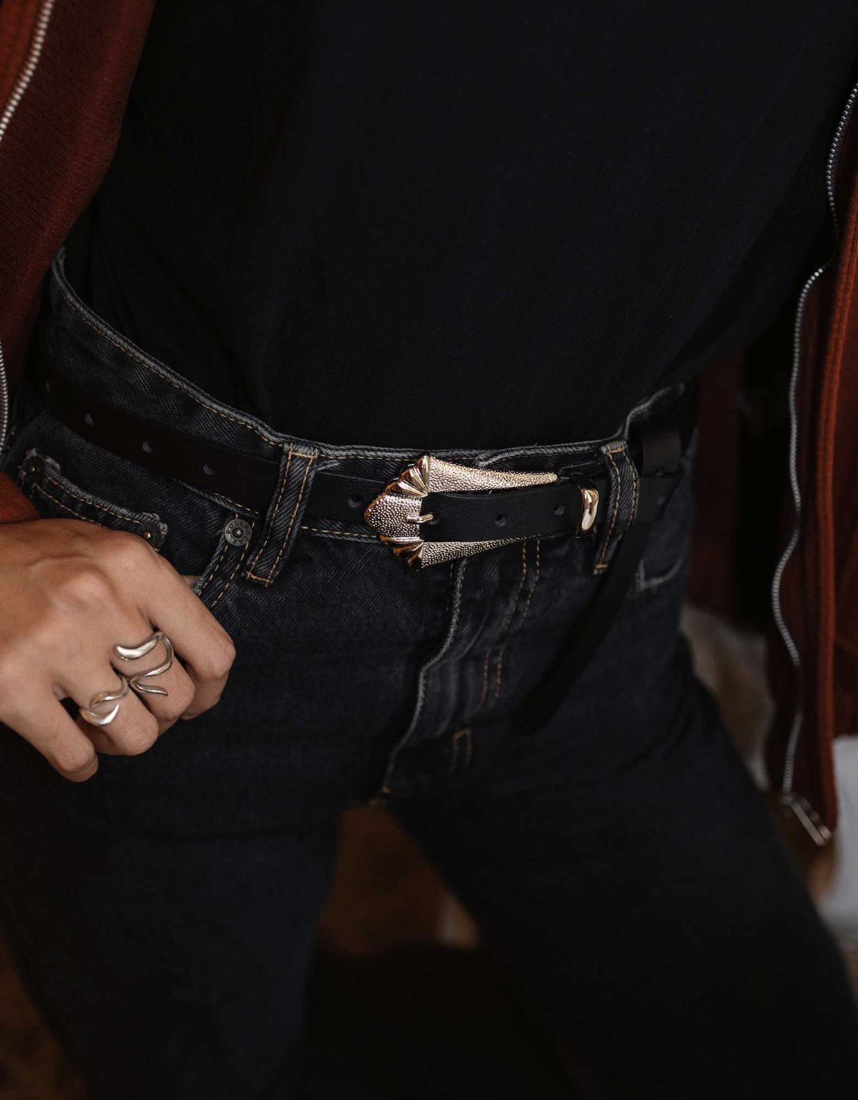 Individual Art Leather Johanna belt black nickel