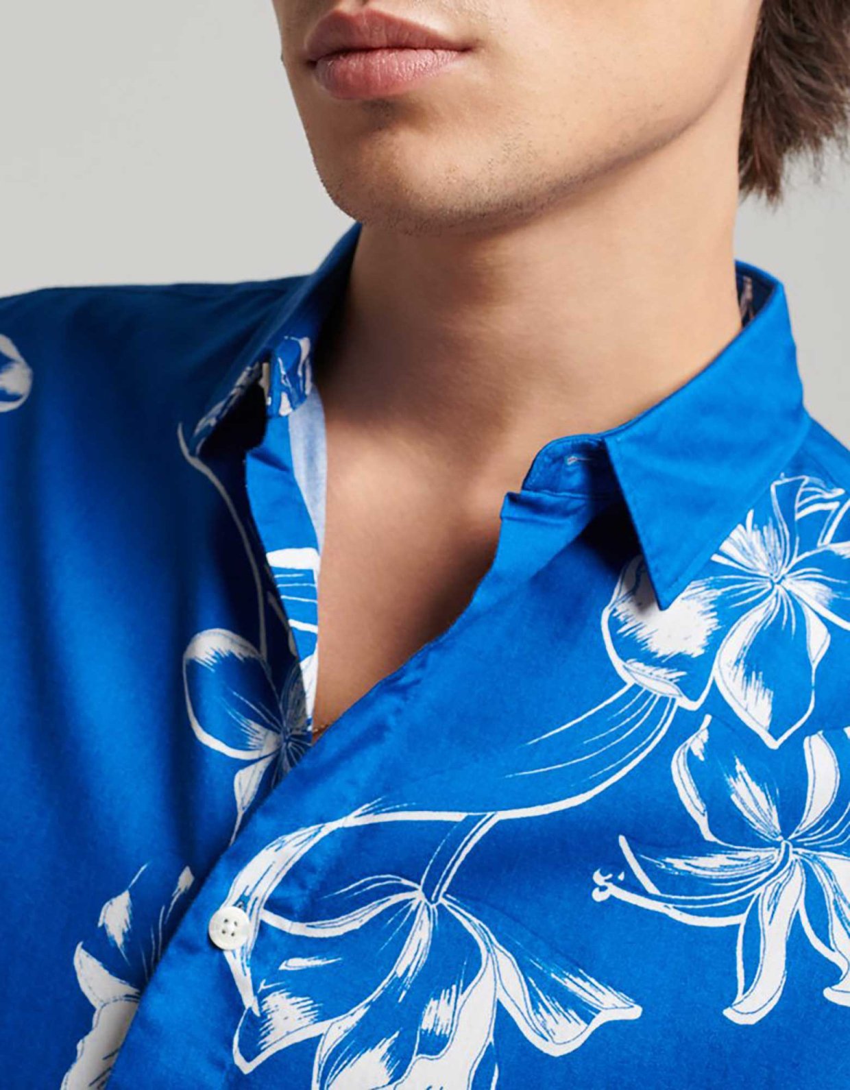 Superdry Vintage Hawaiian s/s shirt mono hibiscus cobalt