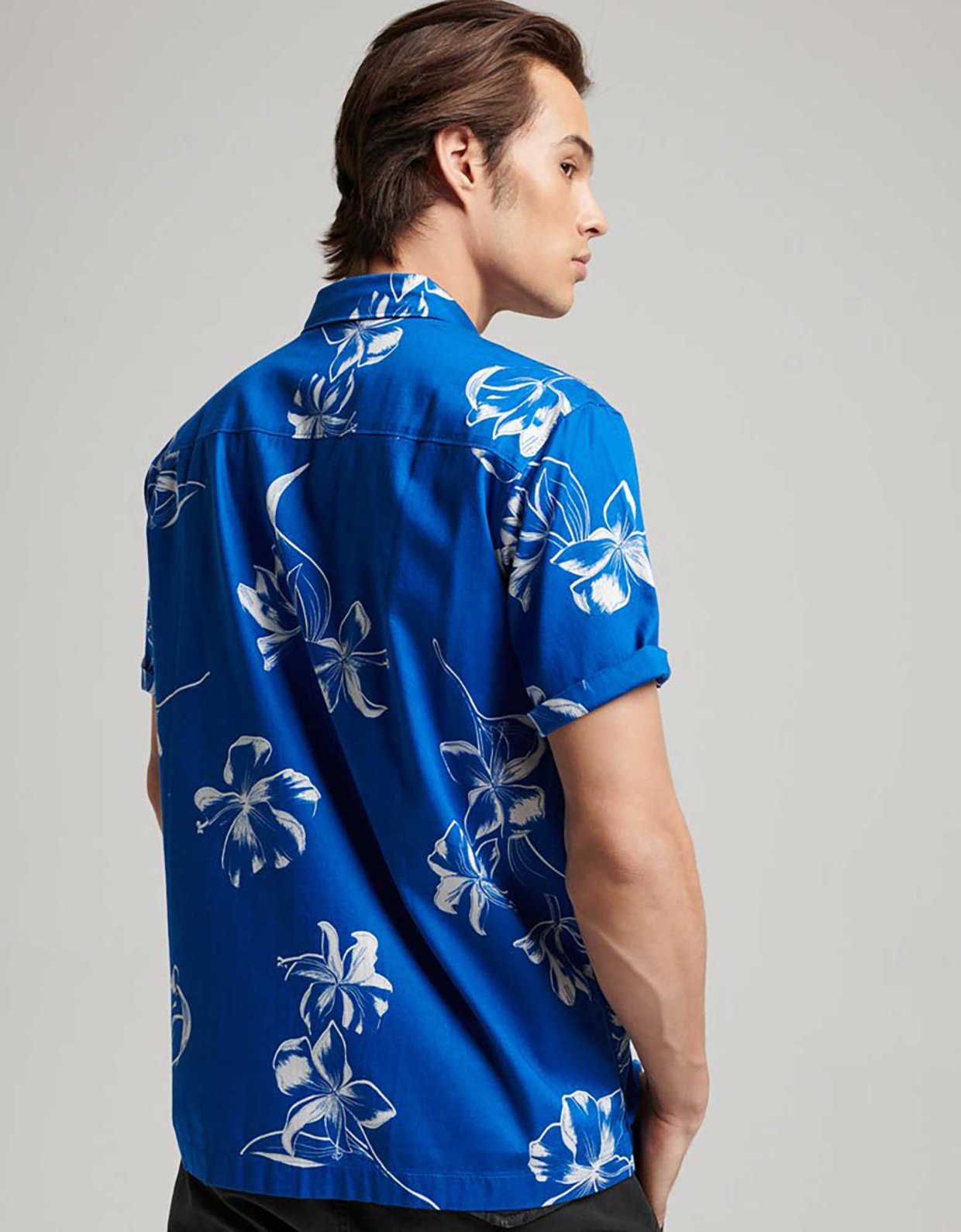 Superdry Vintage Hawaiian s/s shirt mono hibiscus cobalt