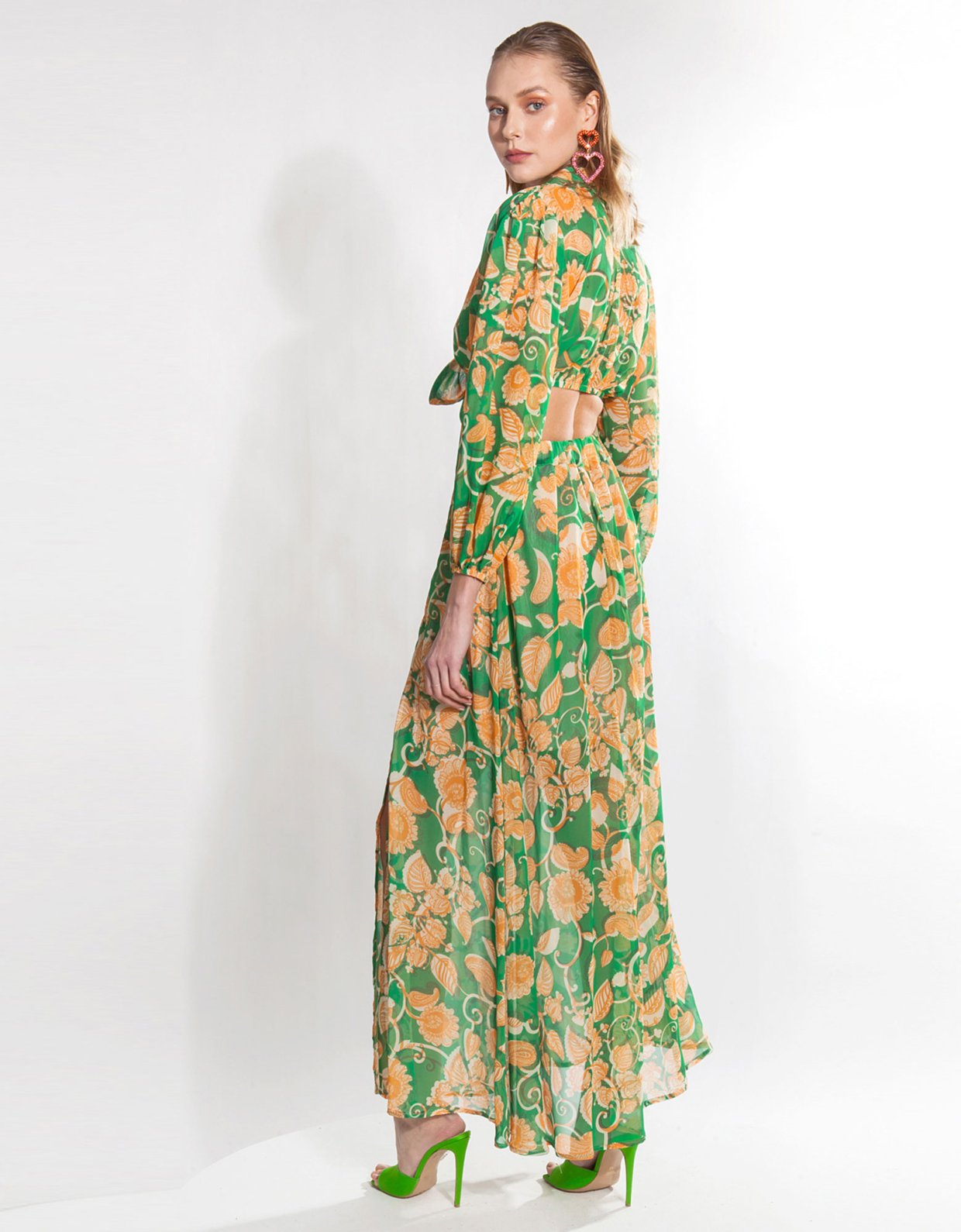 Mallory the label Shani green floral skirt