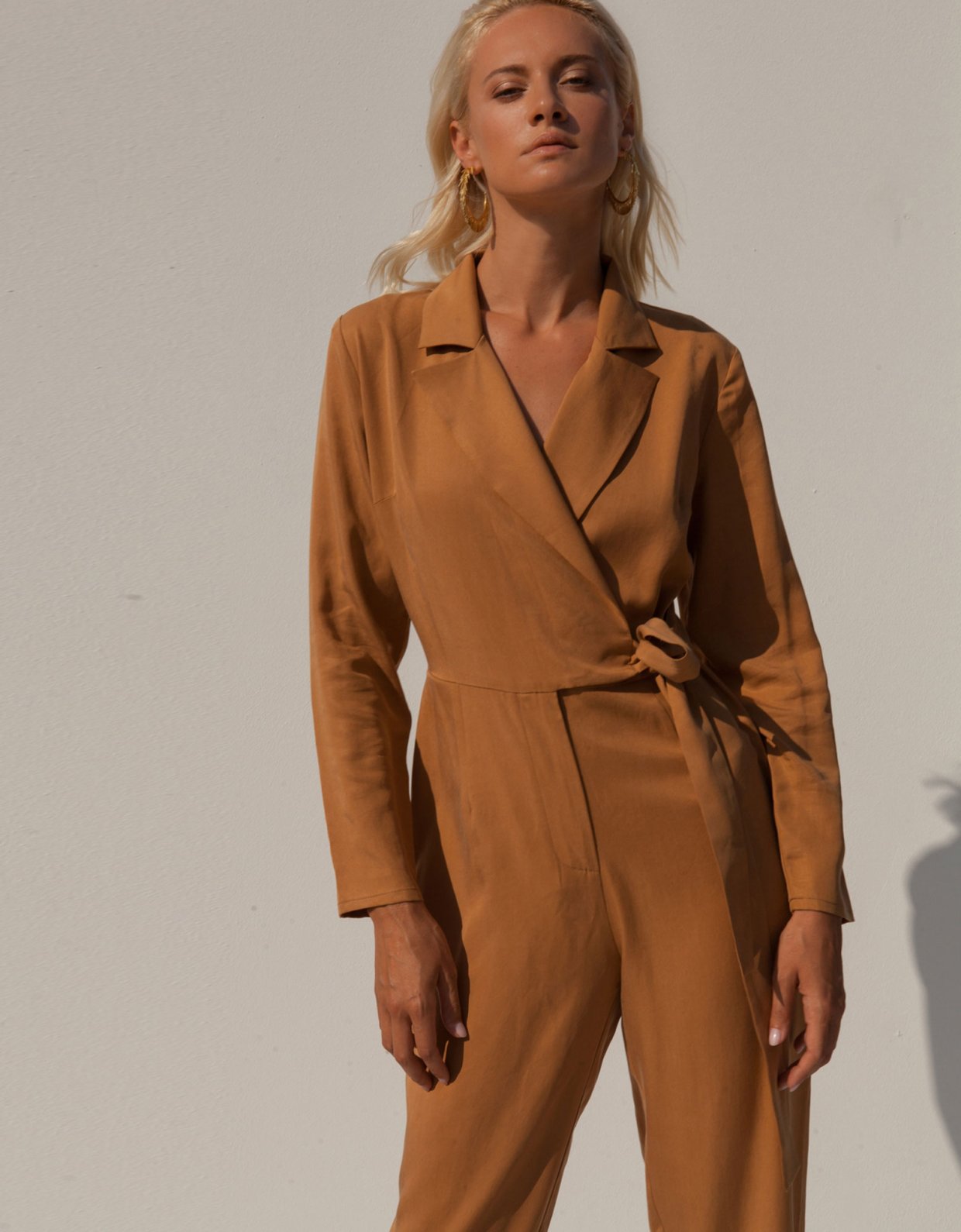 Mallory the label Moonlight camel jumpsuit