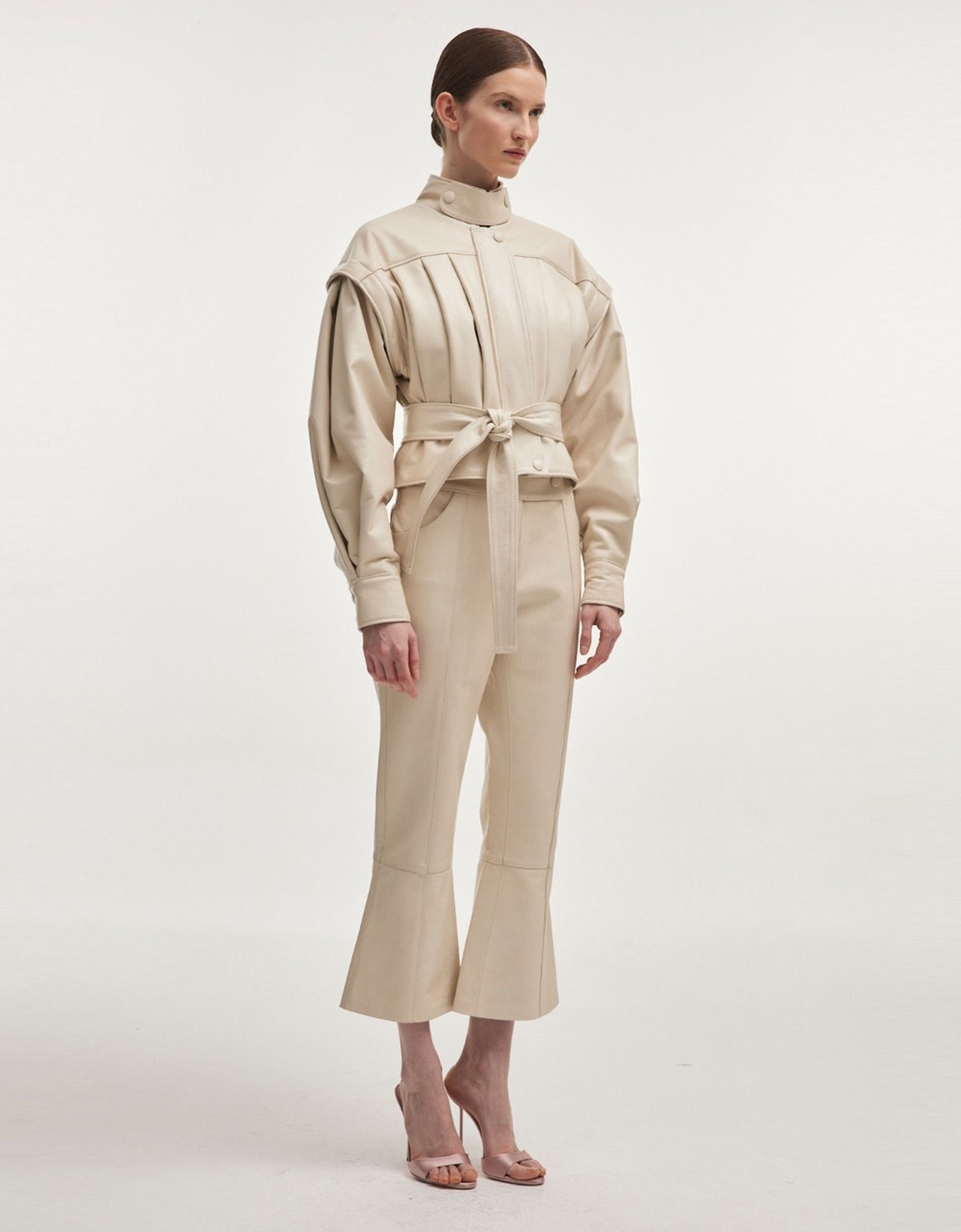 Nadia Rapti Tempest leather jacket white