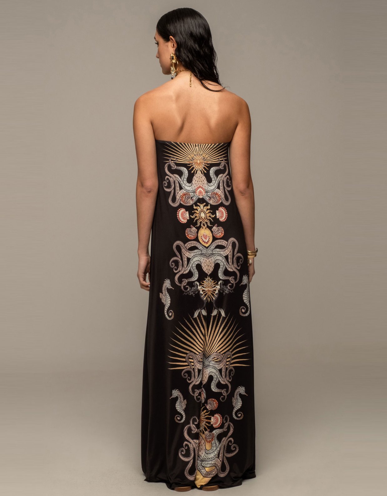 Peace and Chaos Abyss strapless dress