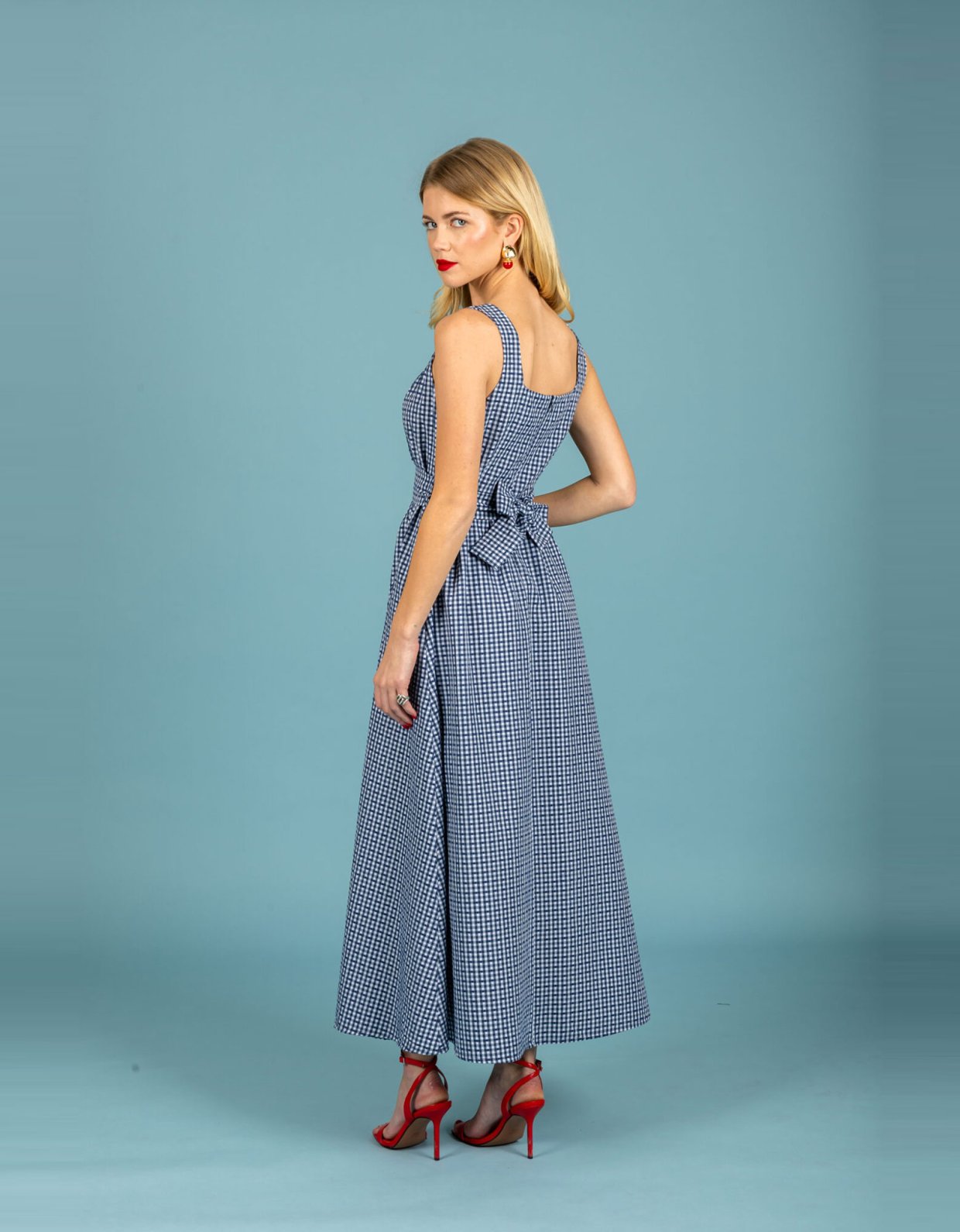 Chaton Aelia poplin dress blue