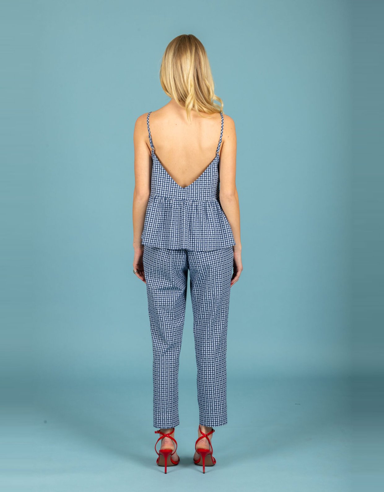 Chaton Aelia poplin pants blue