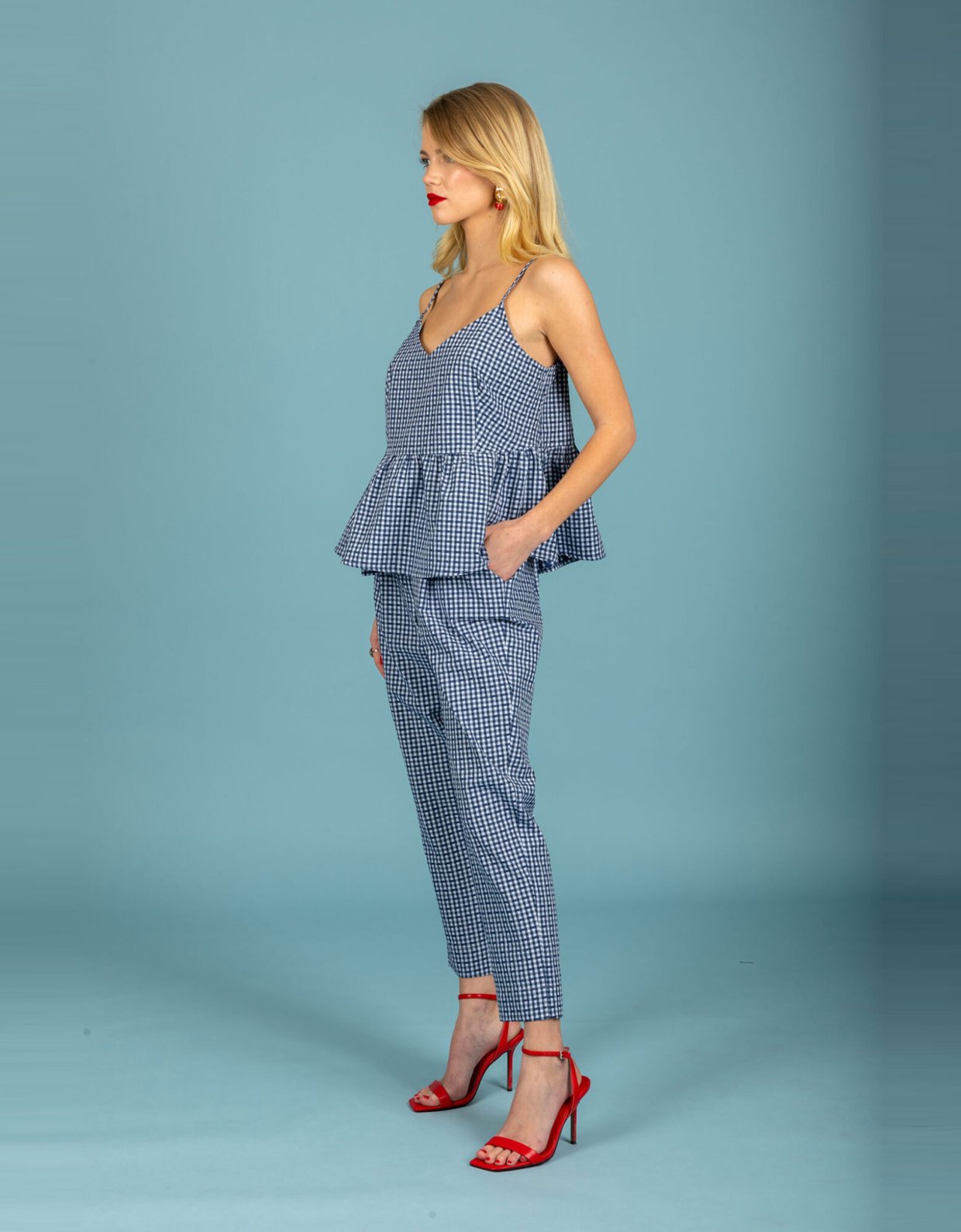 Chaton Aelia poplin pants blue