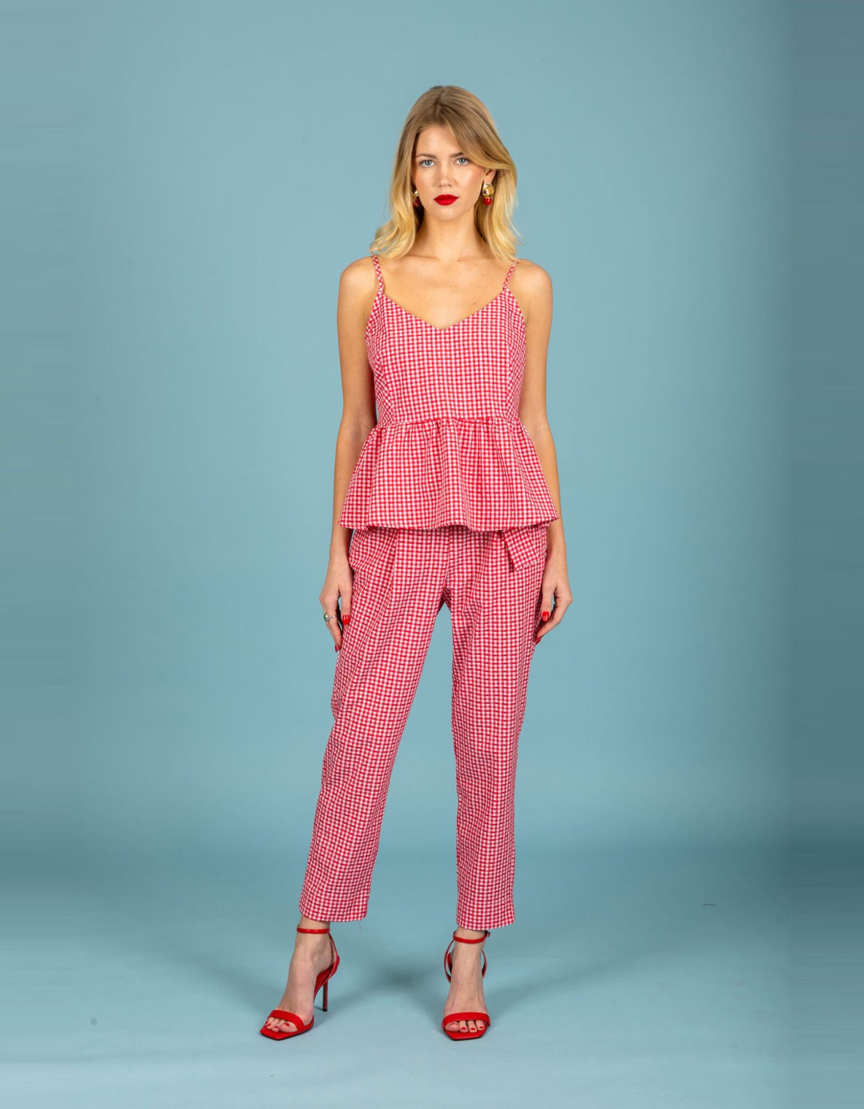 Chaton Aelia poplin pants red