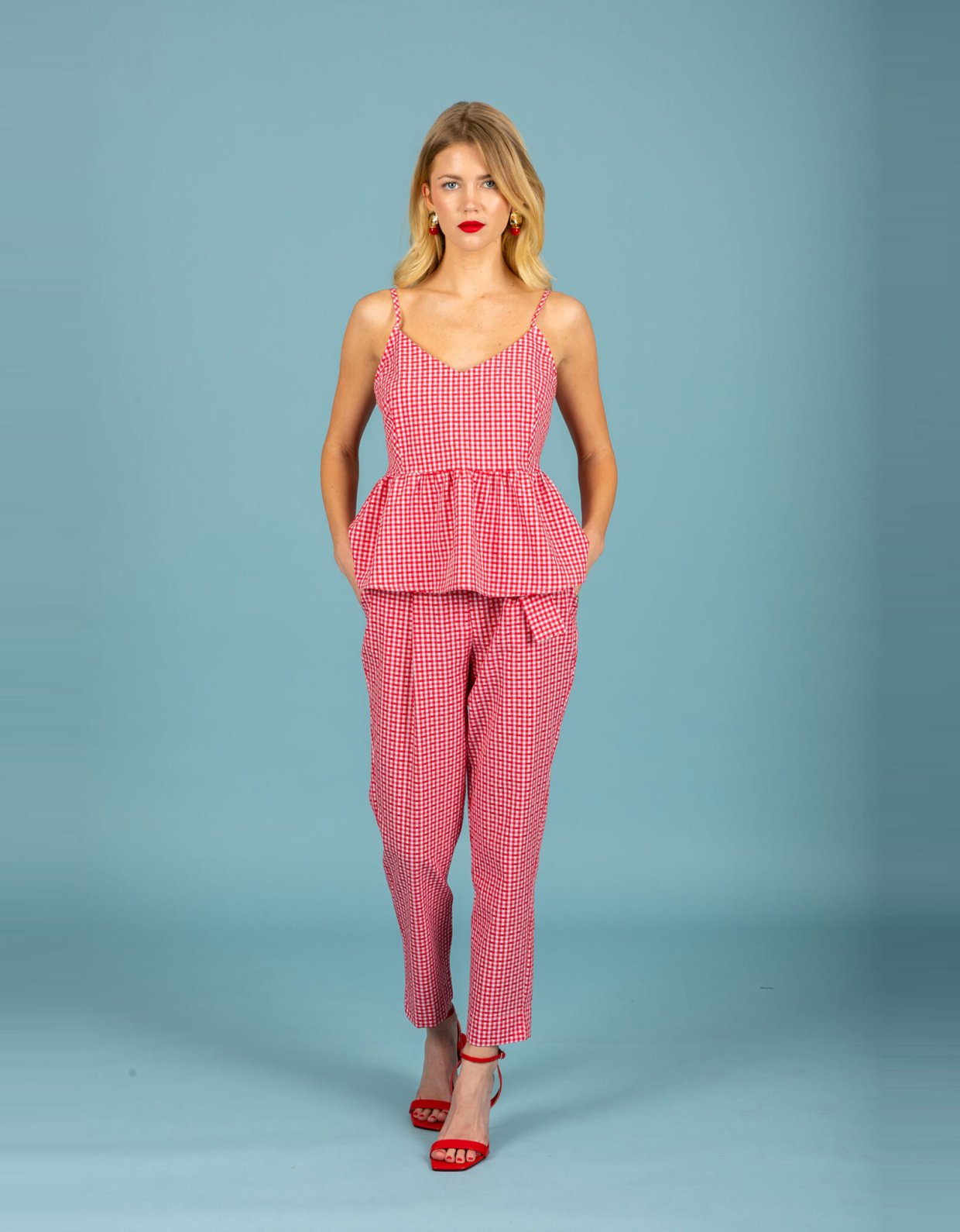 Chaton Aelia poplin pants red