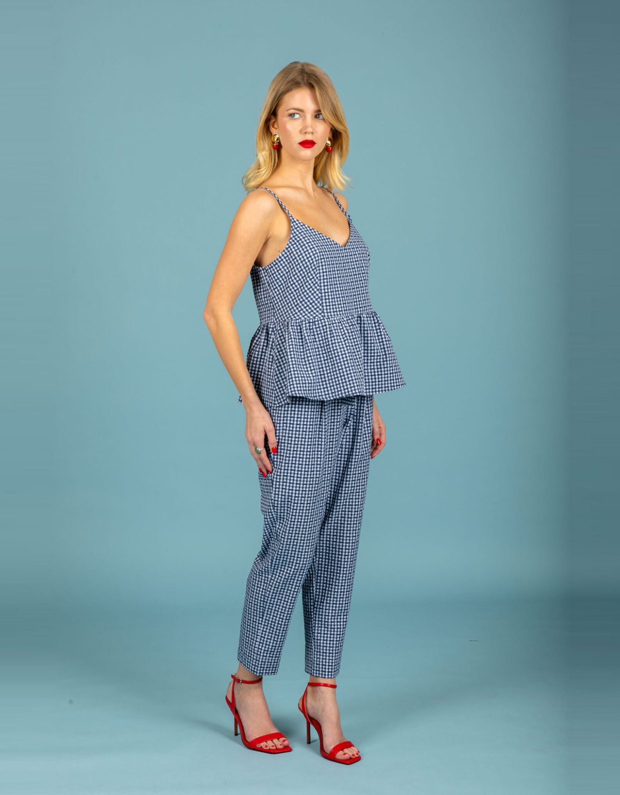 Chaton Aelia poplin top blue