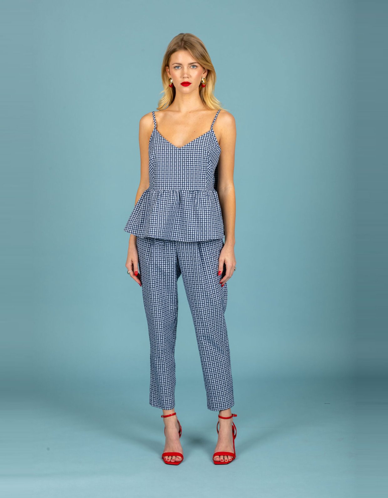 Chaton Aelia poplin top blue