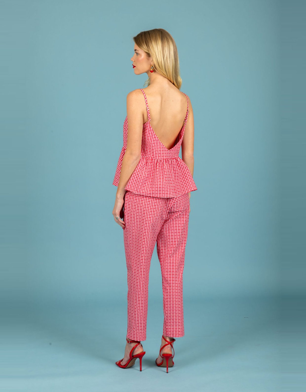 Chaton Aelia poplin top red