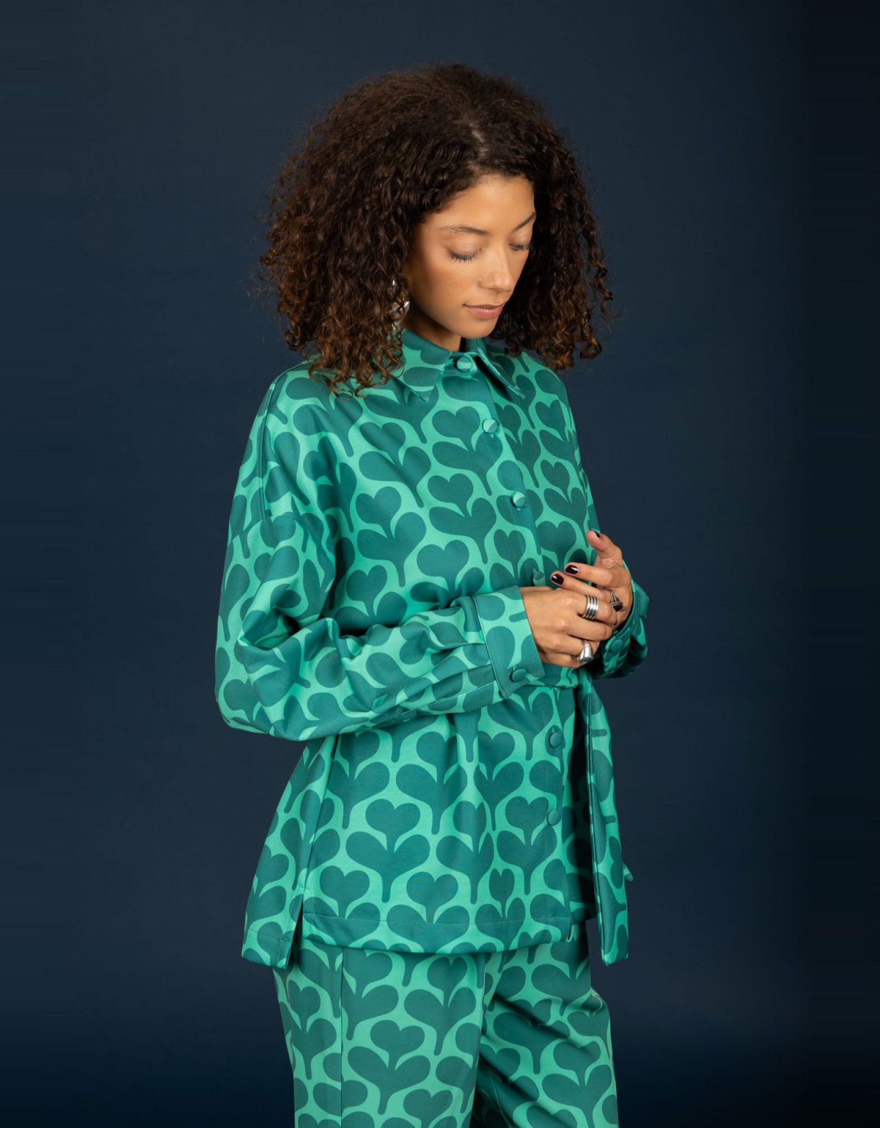 Chaton Agatha oversize shirt green