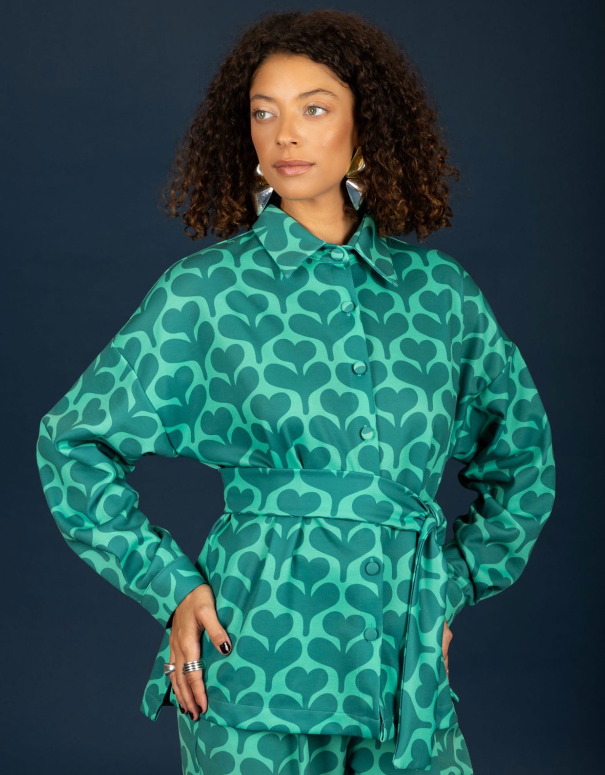 Chaton Agatha oversize shirt green