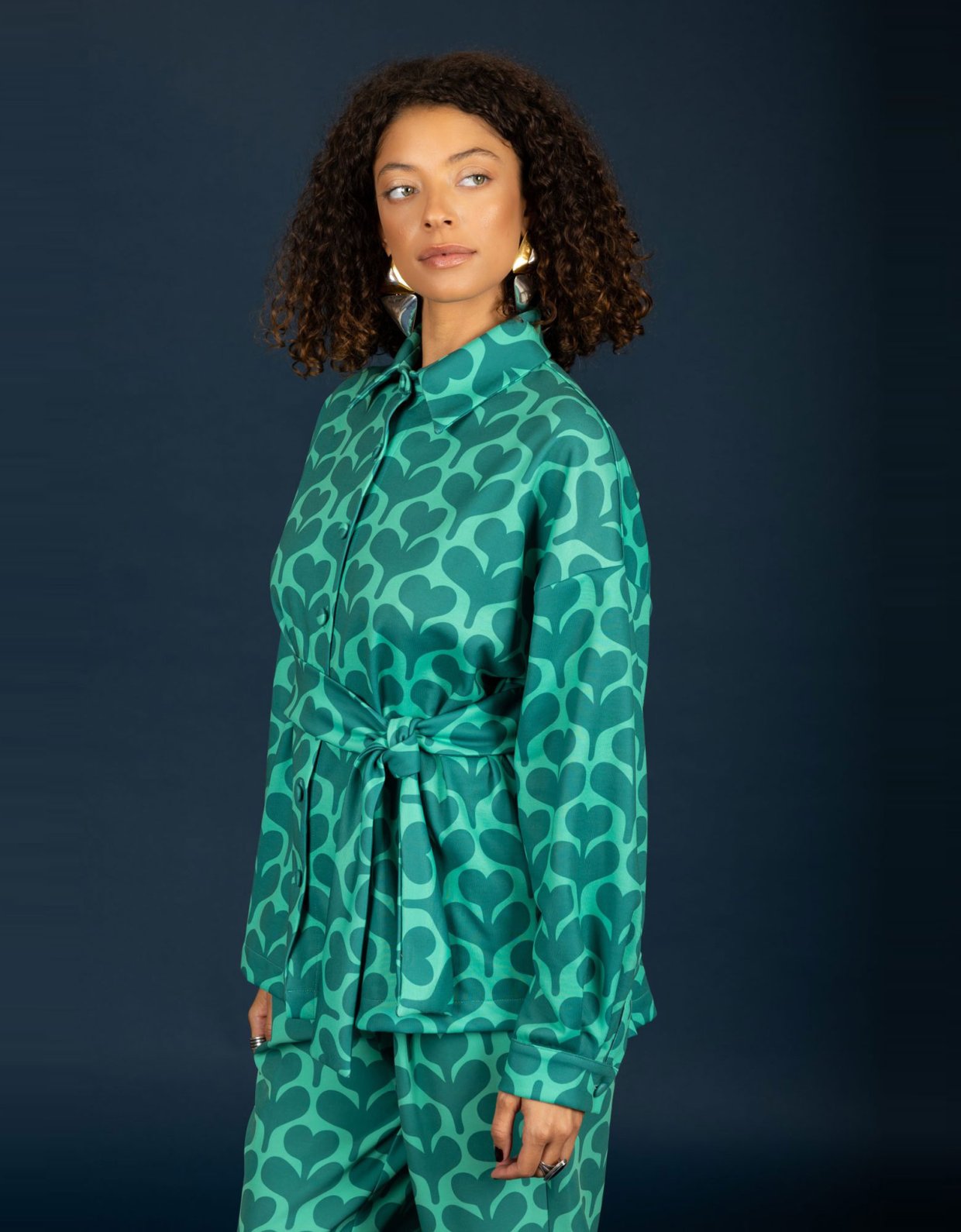 Chaton Agatha oversize shirt green