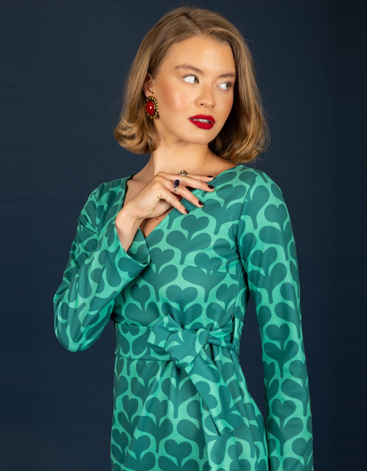 Chaton Agatha short dress green