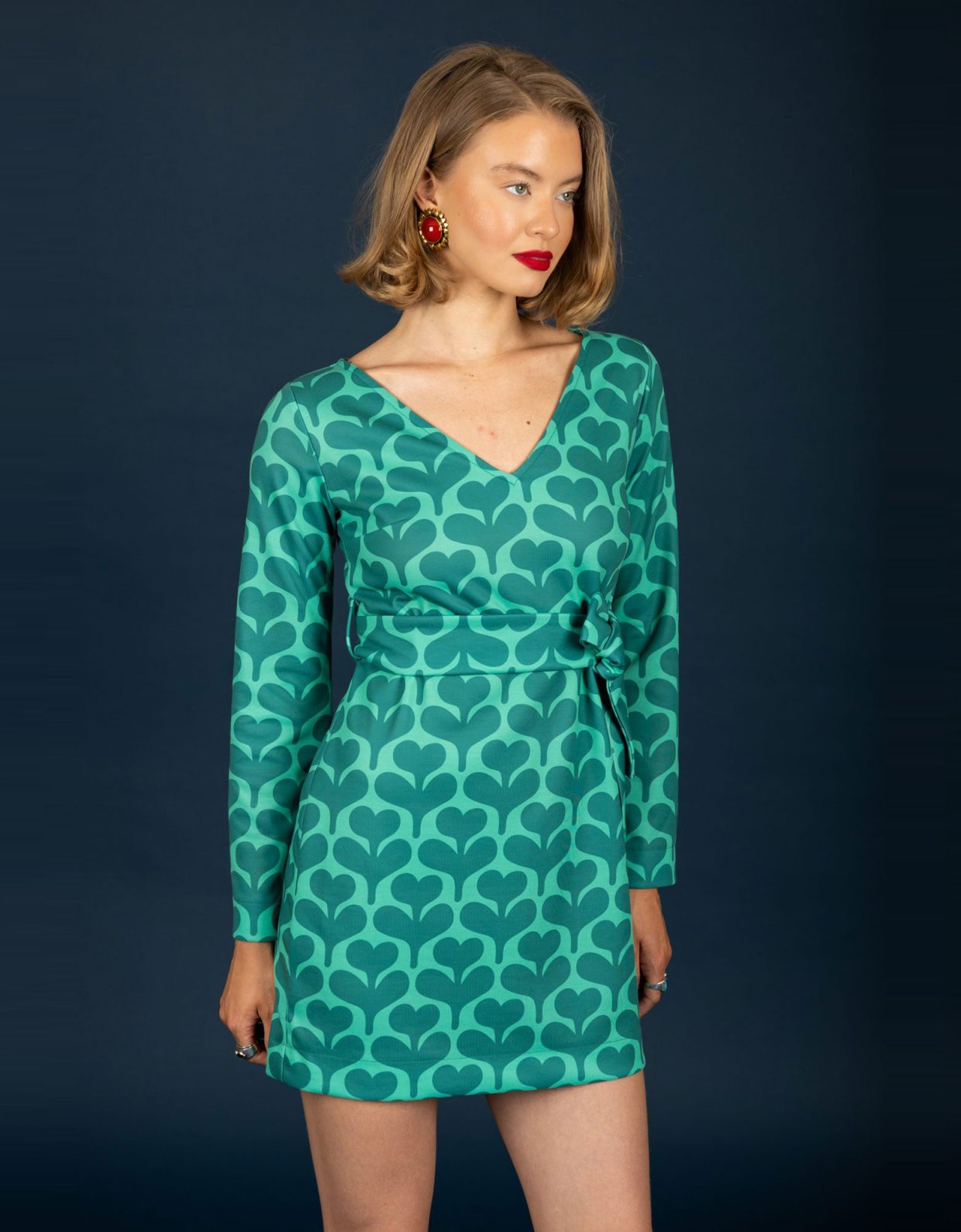 Chaton Agatha short dress green