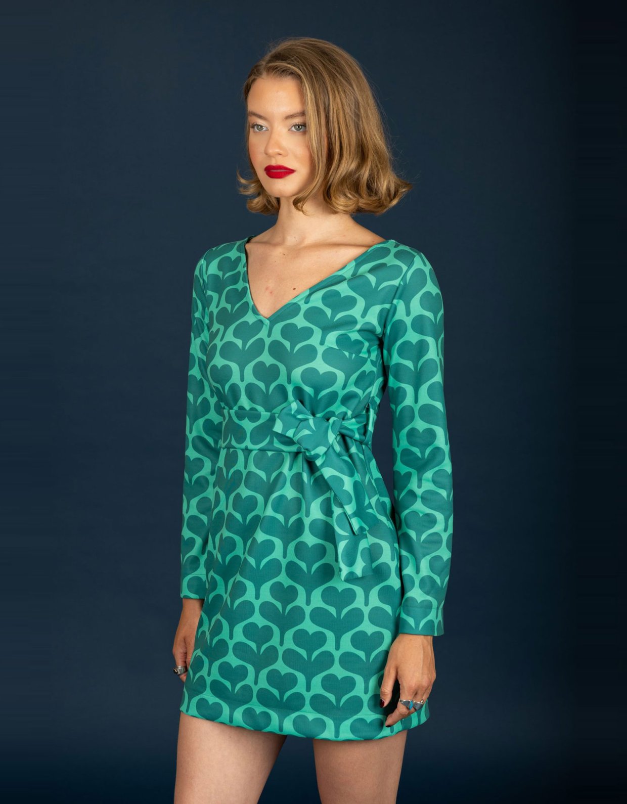 Chaton Agatha short dress green