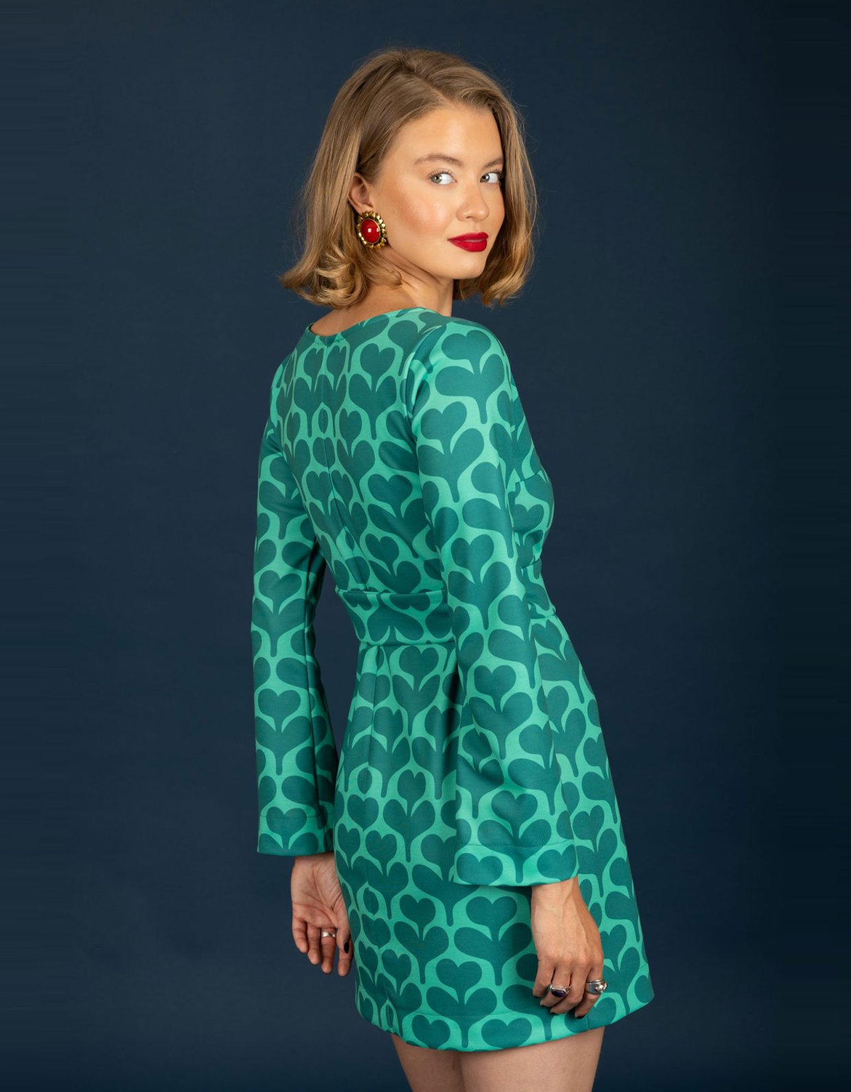 Chaton Agatha short dress green