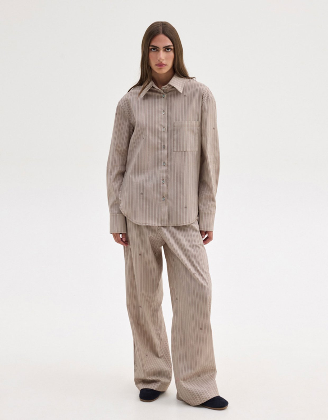 Sunset go Agnes pants beige stripes