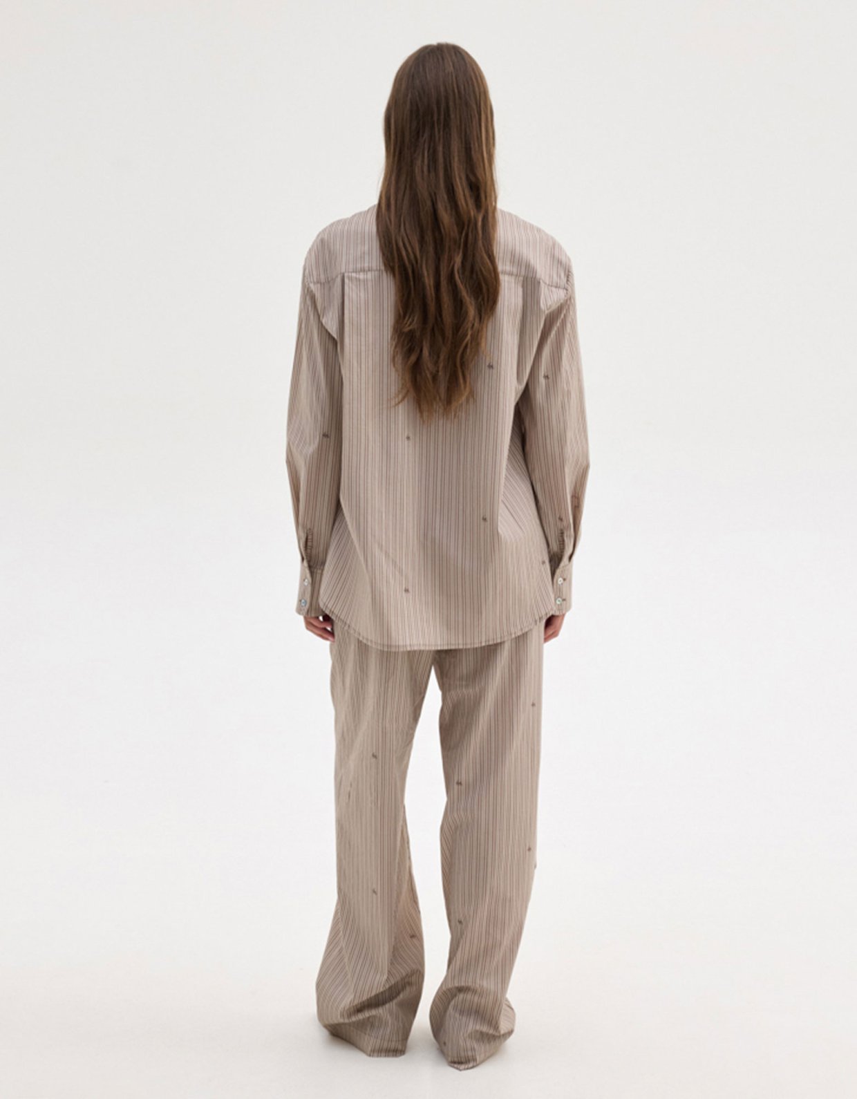 Sunset go Agnes shirt beige stripes