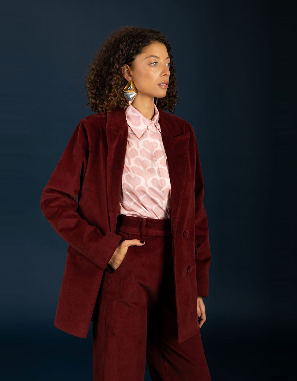 Chaton Akelia oversize blazer bordeaux