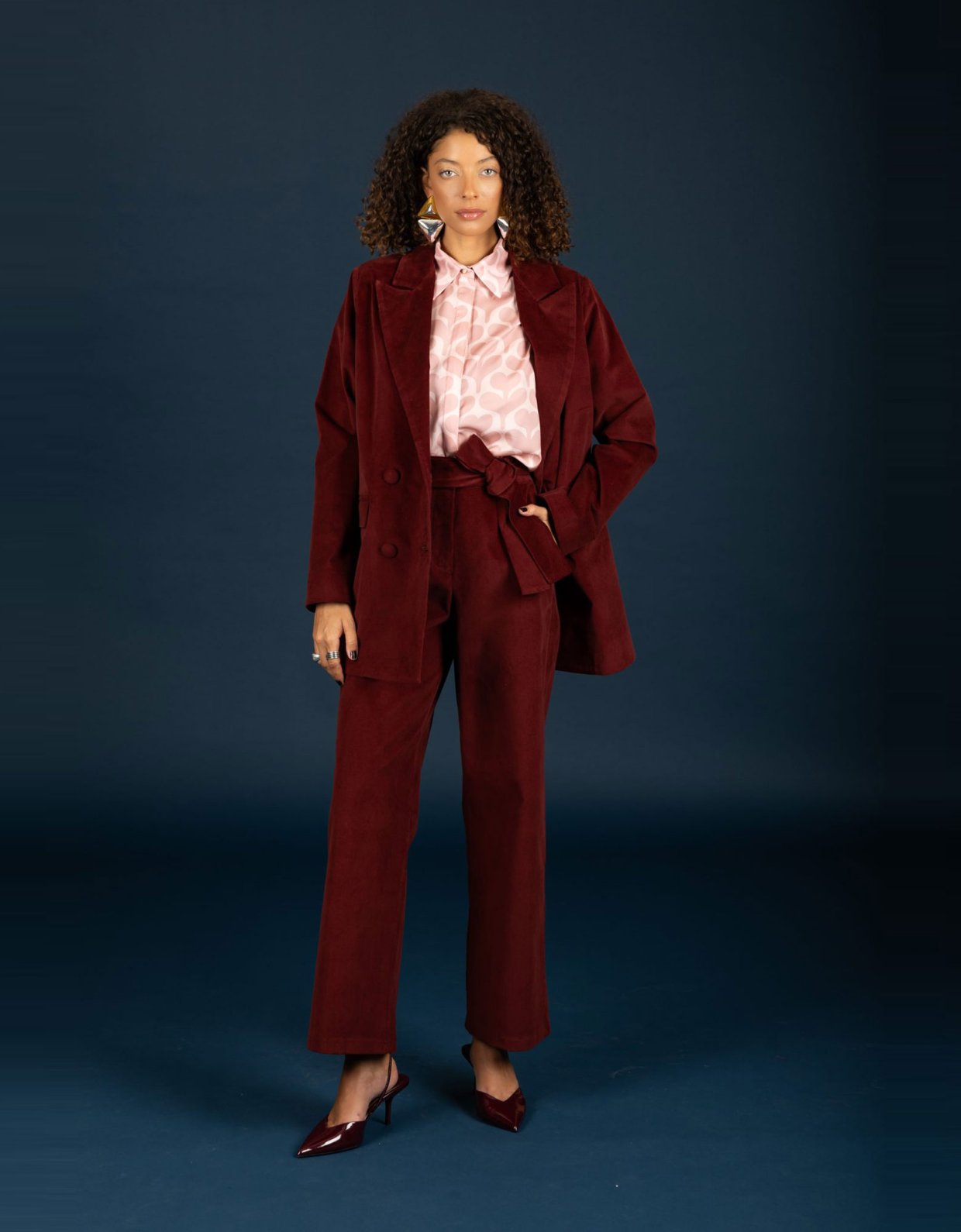Chaton Akelia oversize blazer bordeaux