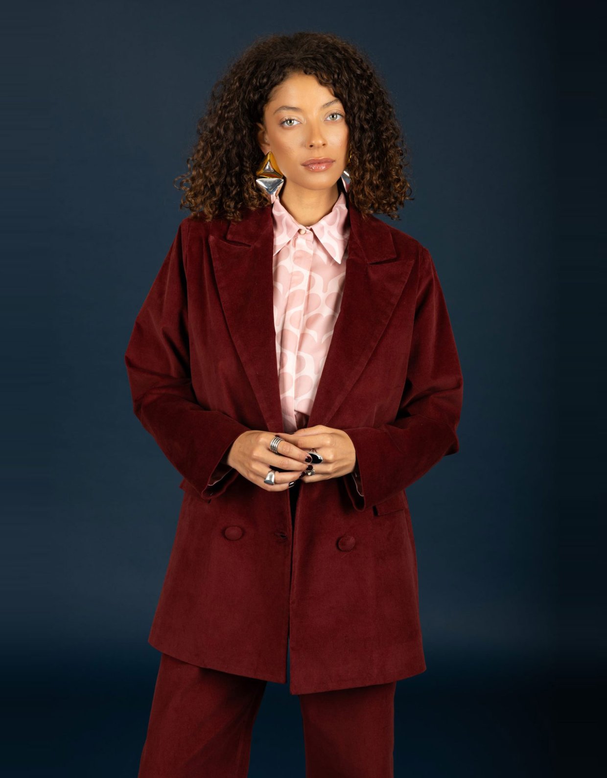 Chaton Akelia oversize blazer bordeaux