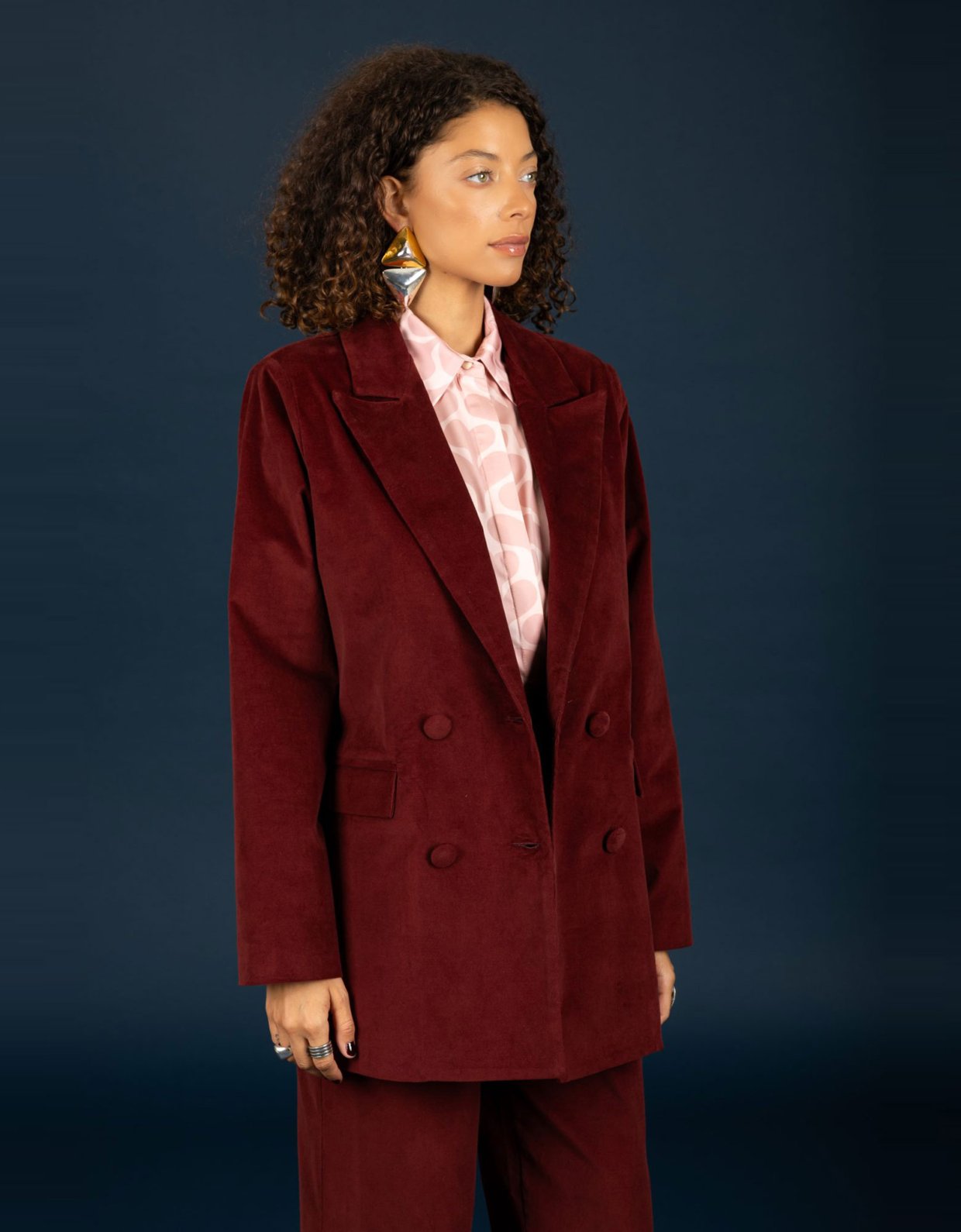 Chaton Akelia oversize blazer bordeaux